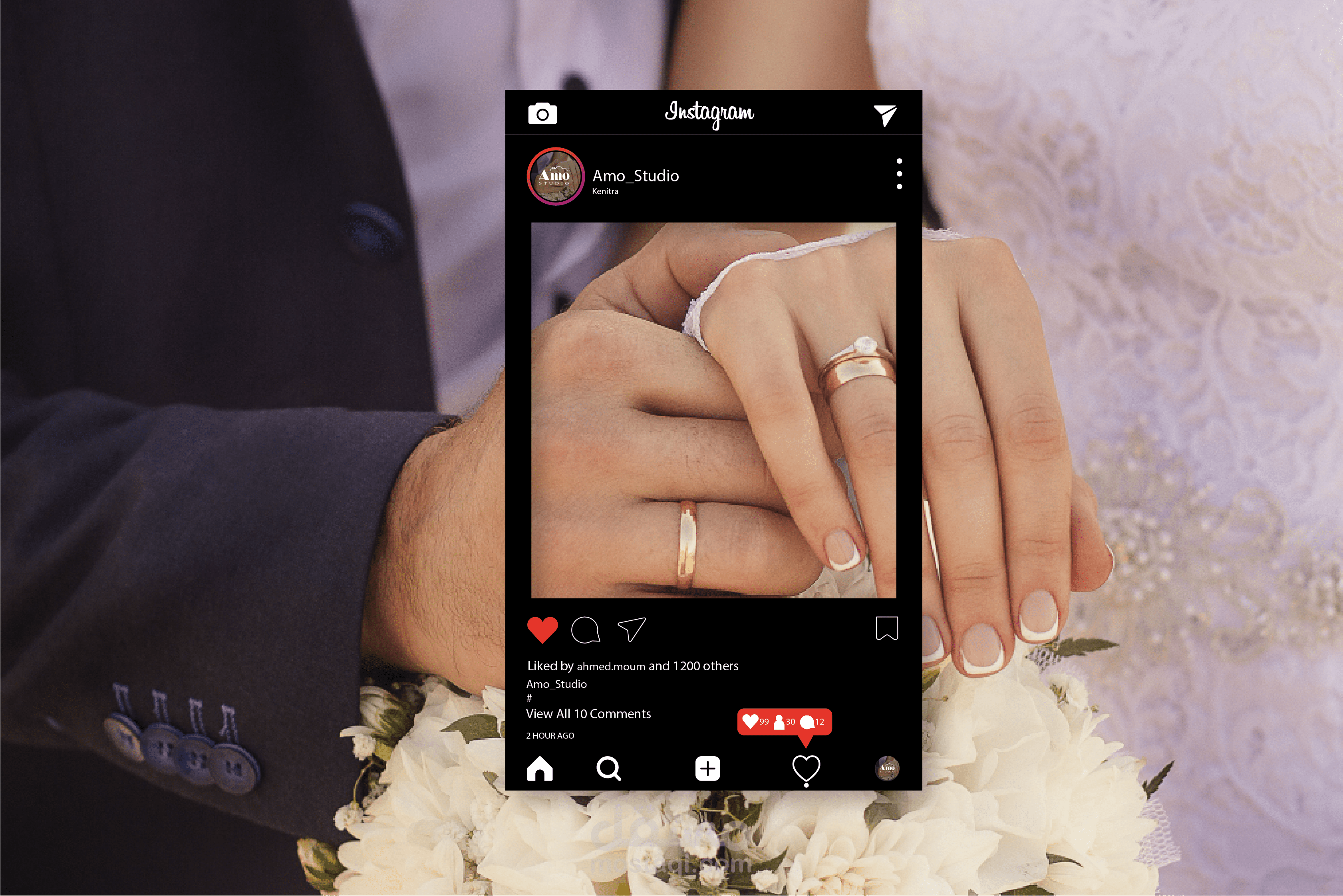 تصميم بوست انستقرام لمصور محترف Instagram dark post design for professional photographer