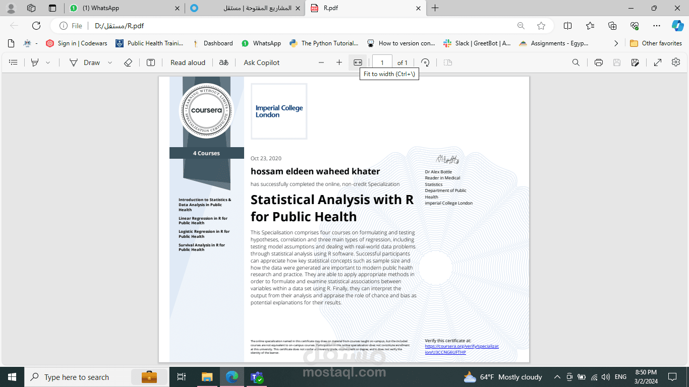 statistical analysis with R