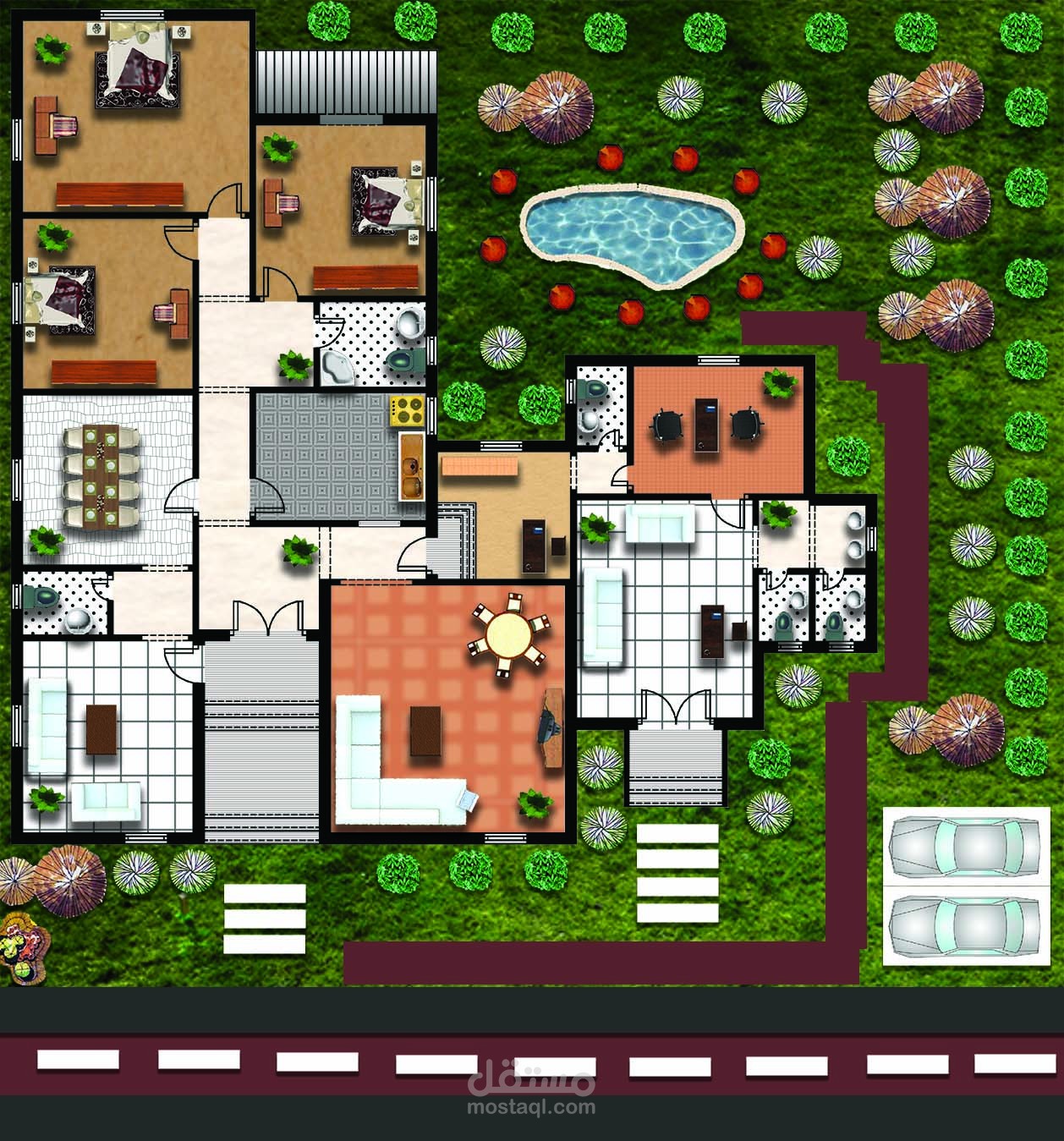 اظهار المسقط الافقى المعمارىplan