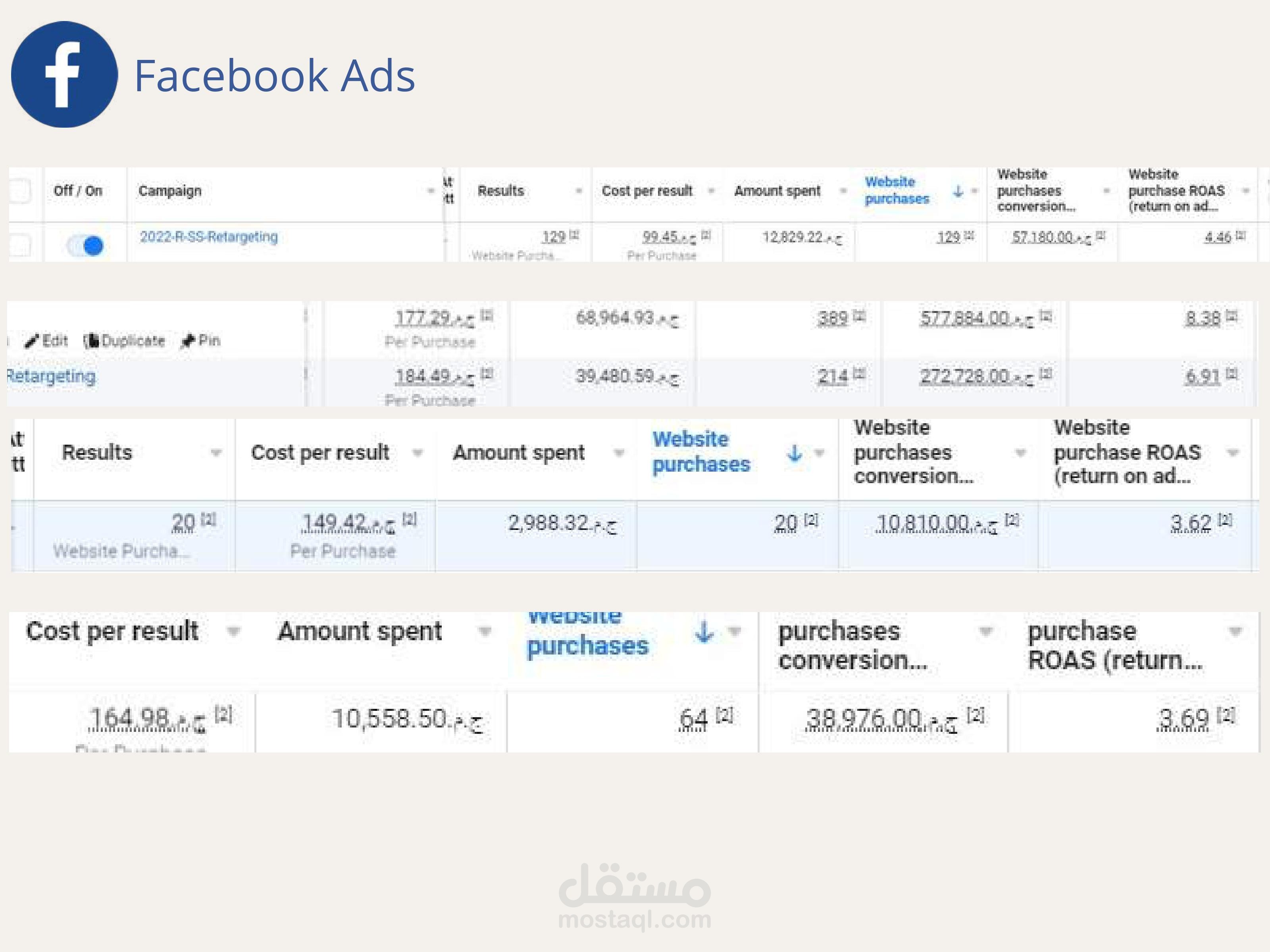 Facebook Ads Results