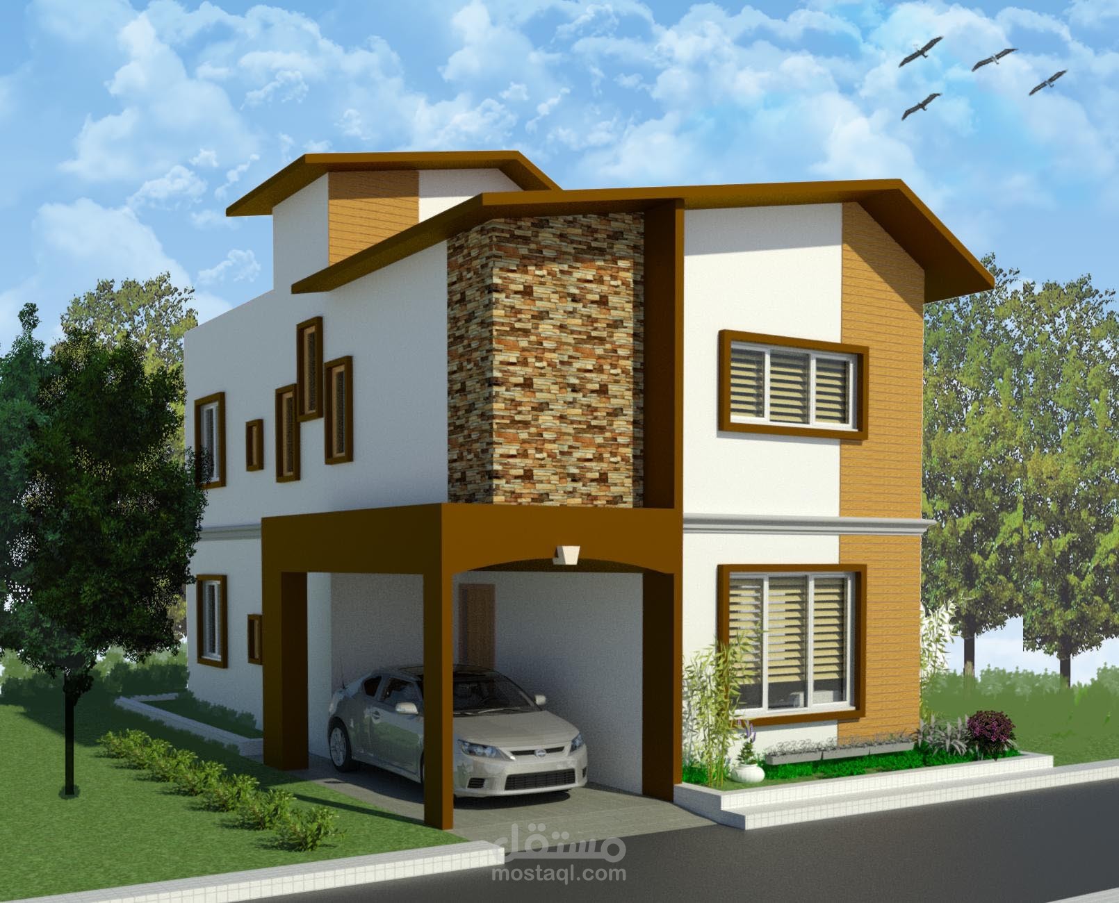 منزل بتصميم أمريكي