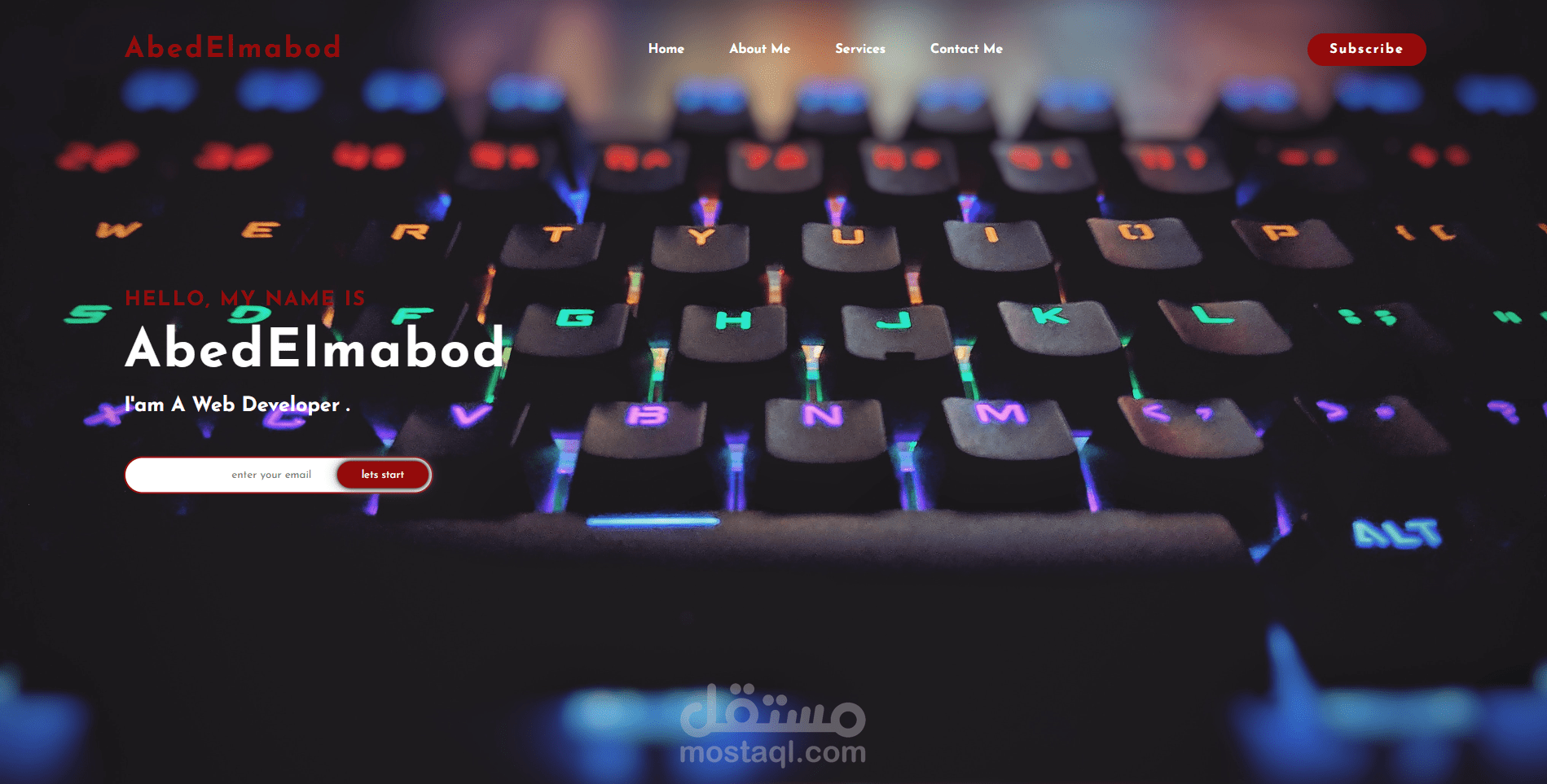 انشاء موقع تعريفي لمبرمج و عرق الخدمات التي يقدمها عليه
