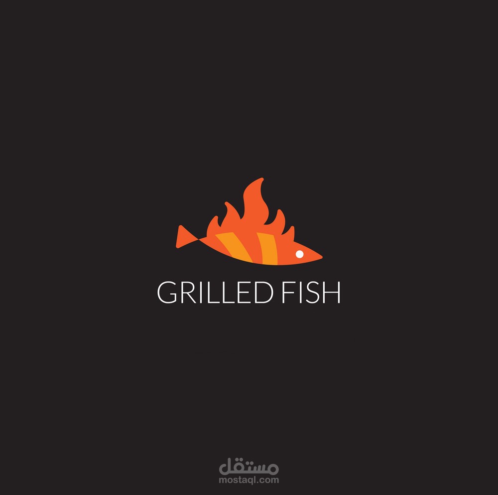 Grilled fish logo desgin