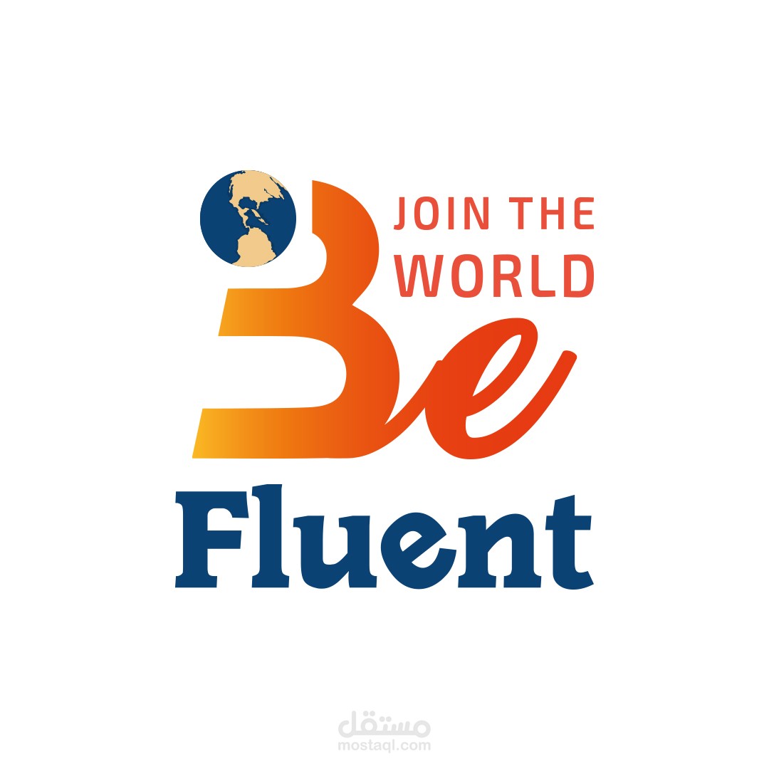 تصميم لوجو + هوية كاملة  اكاديمية Be Fluent للتعليم عن بعد