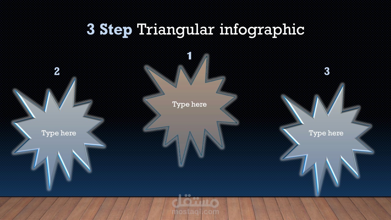 3 step triangular infographic