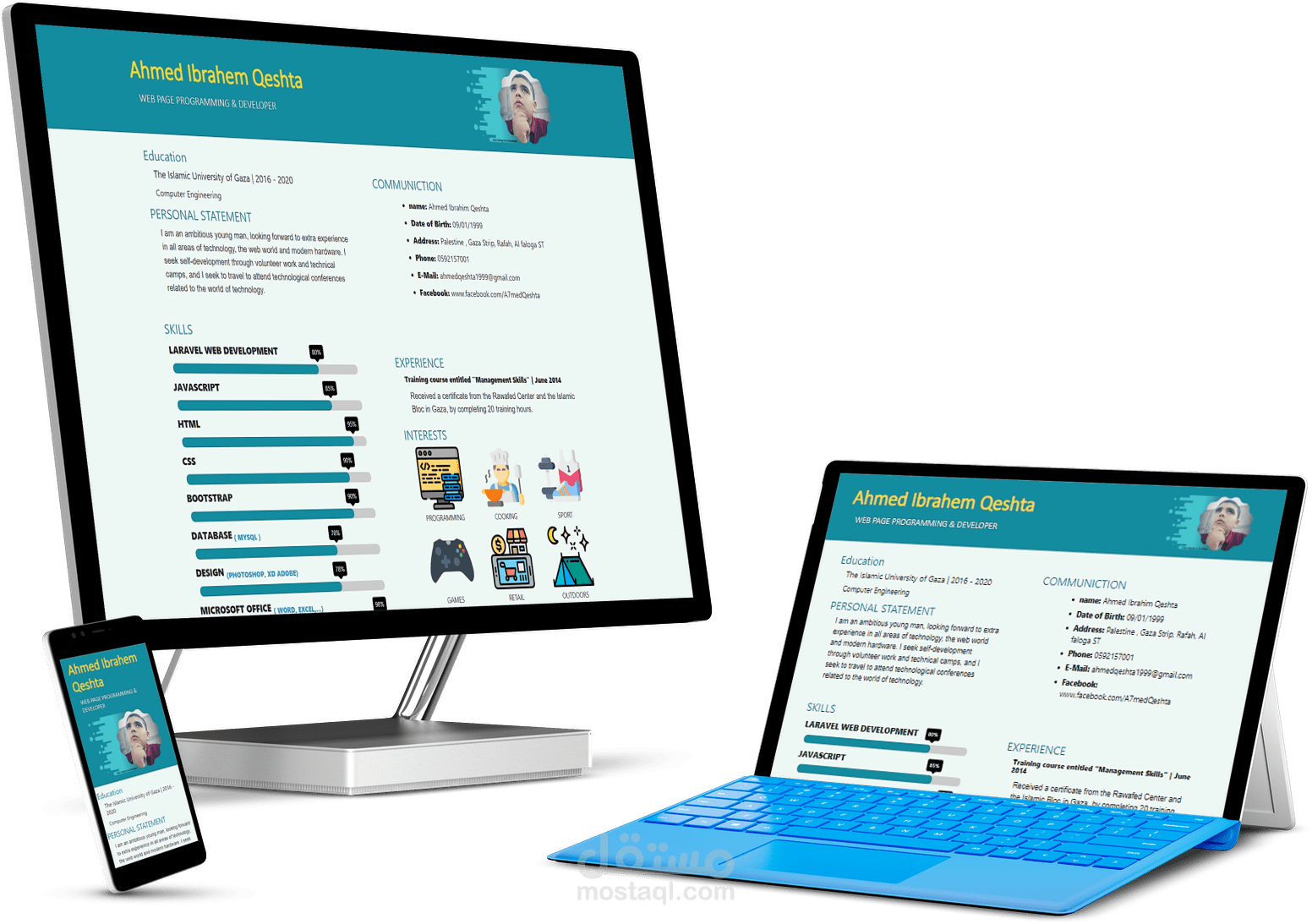 تصميم موقع بإستخدام HTML و CSS و js