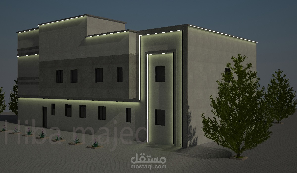 واجهة مبنى سكني بسيطة