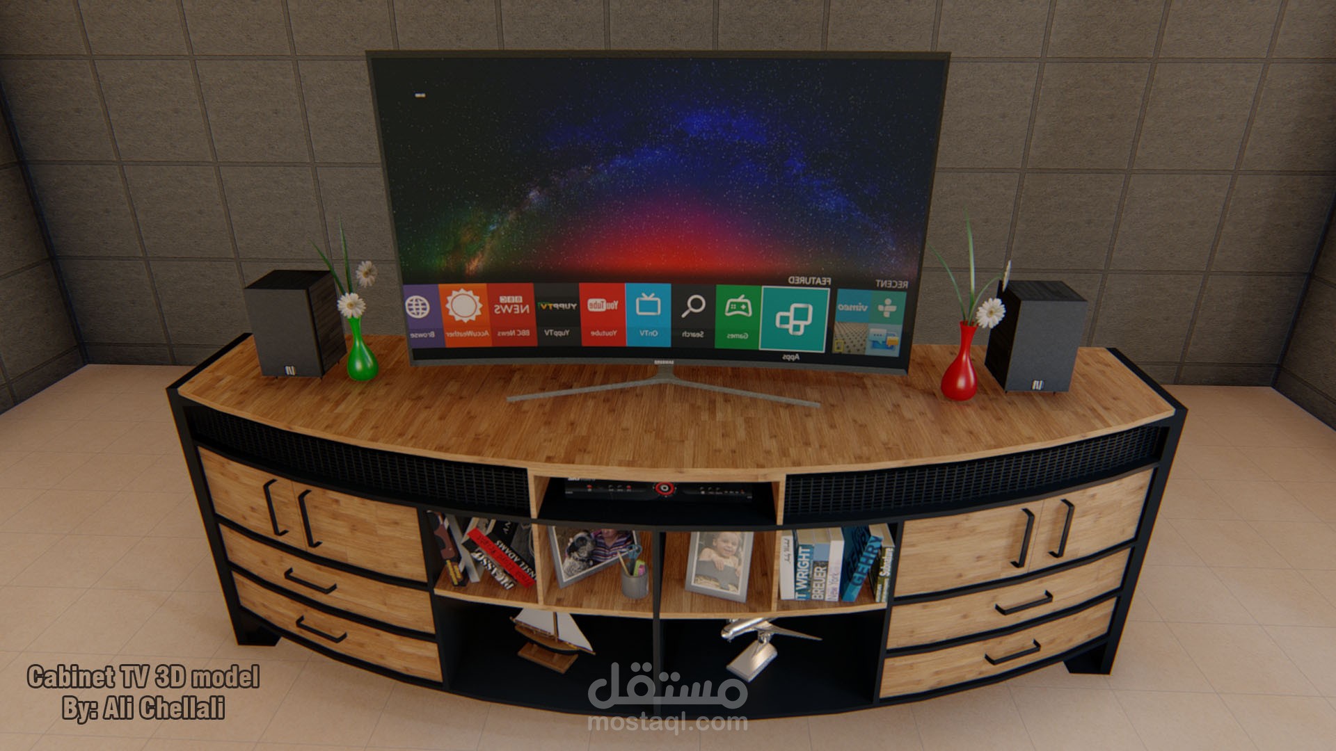 تصميم أثاث ( طاولة تلفزيون )