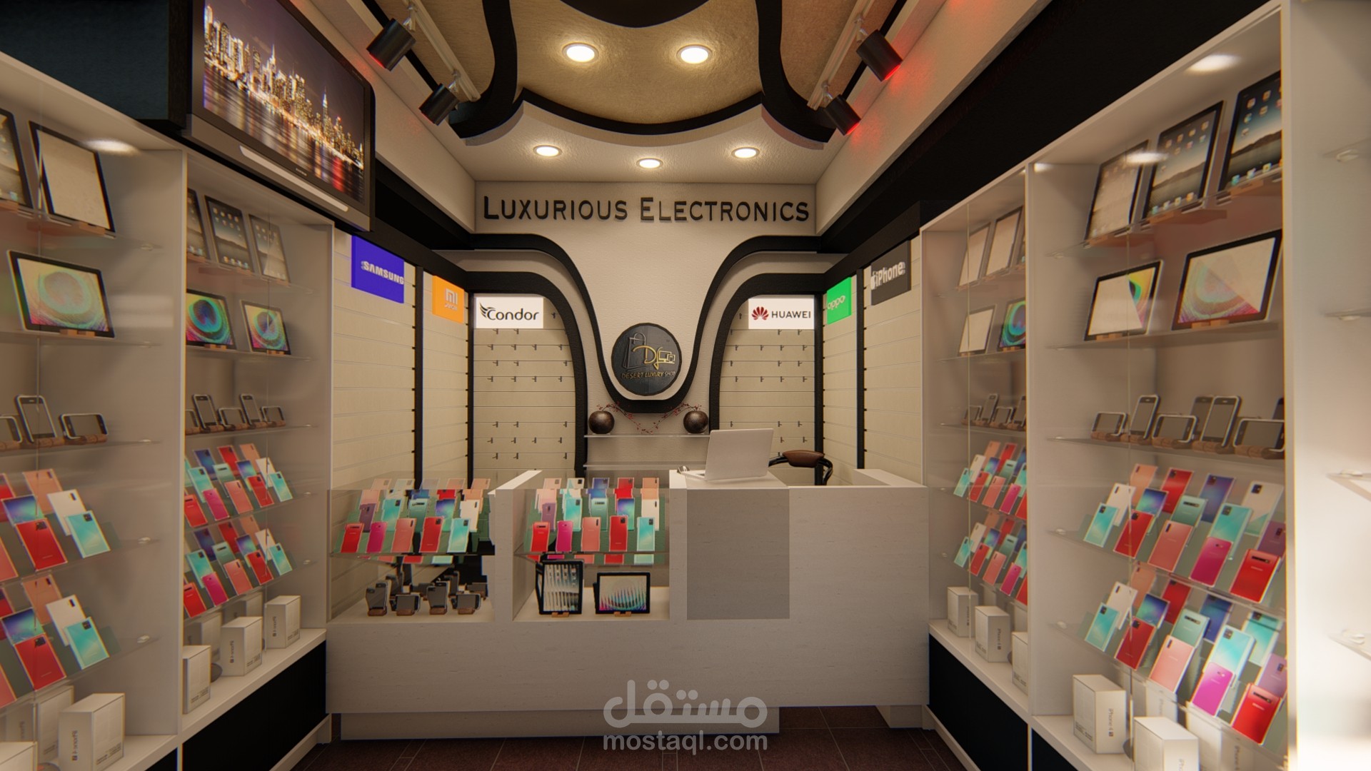تصميم محل لبيع الهواتف النقالة