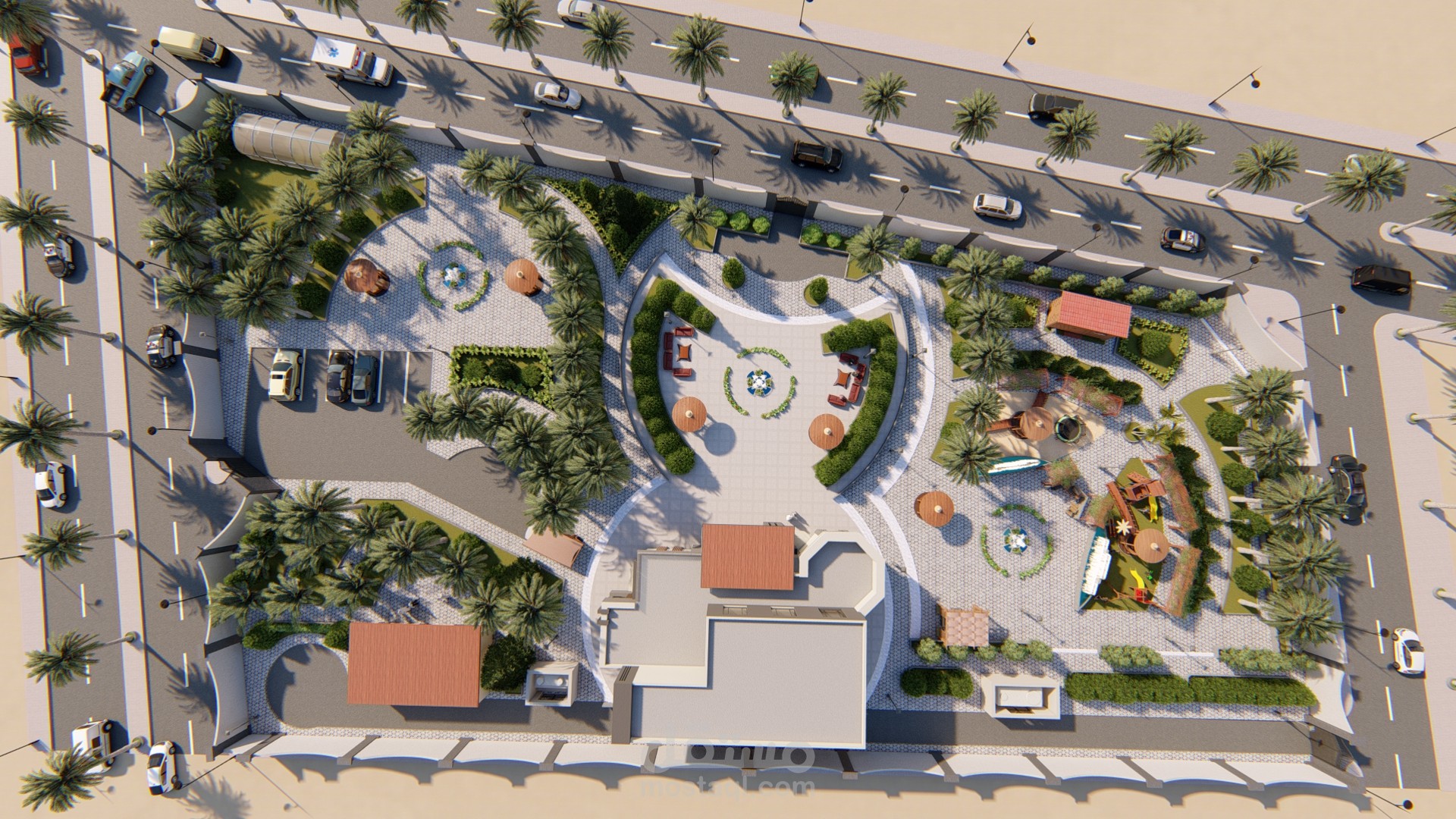 مشروع تصميم لاندسكيب ( حديقة فيلا)