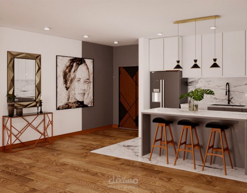 تصميم مطبخ مفتوح