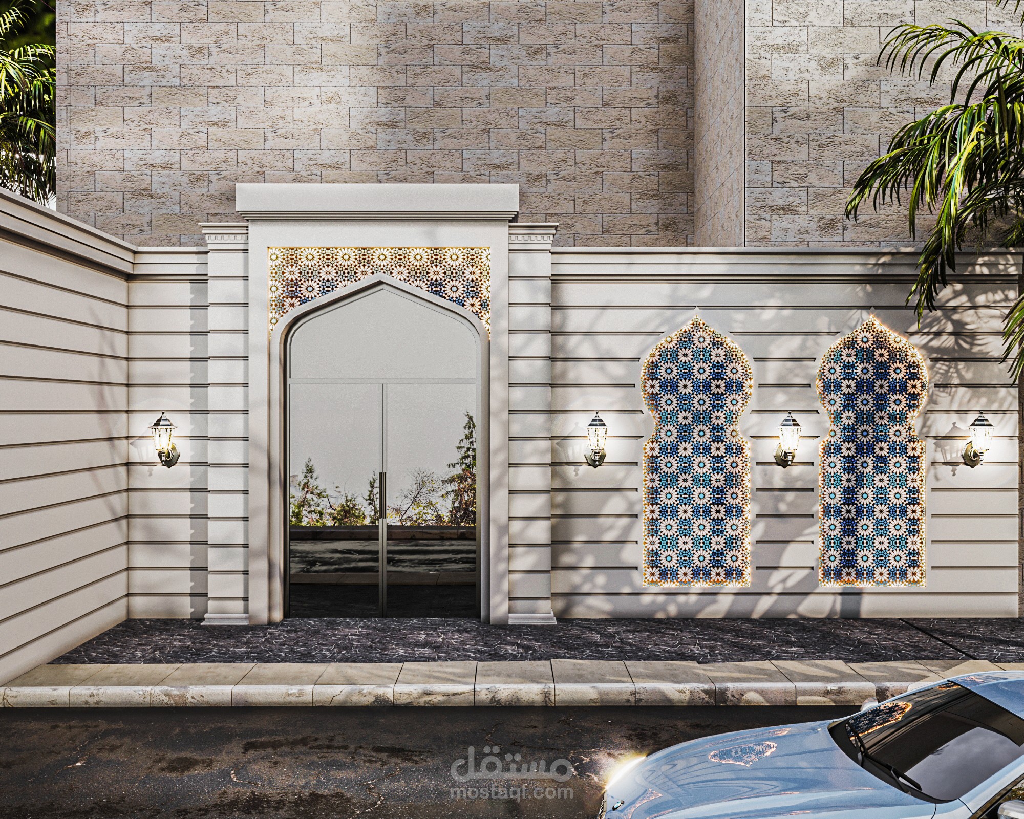 تصميم خارجي وداخلي لمركز علاج طبيعي ( spa)