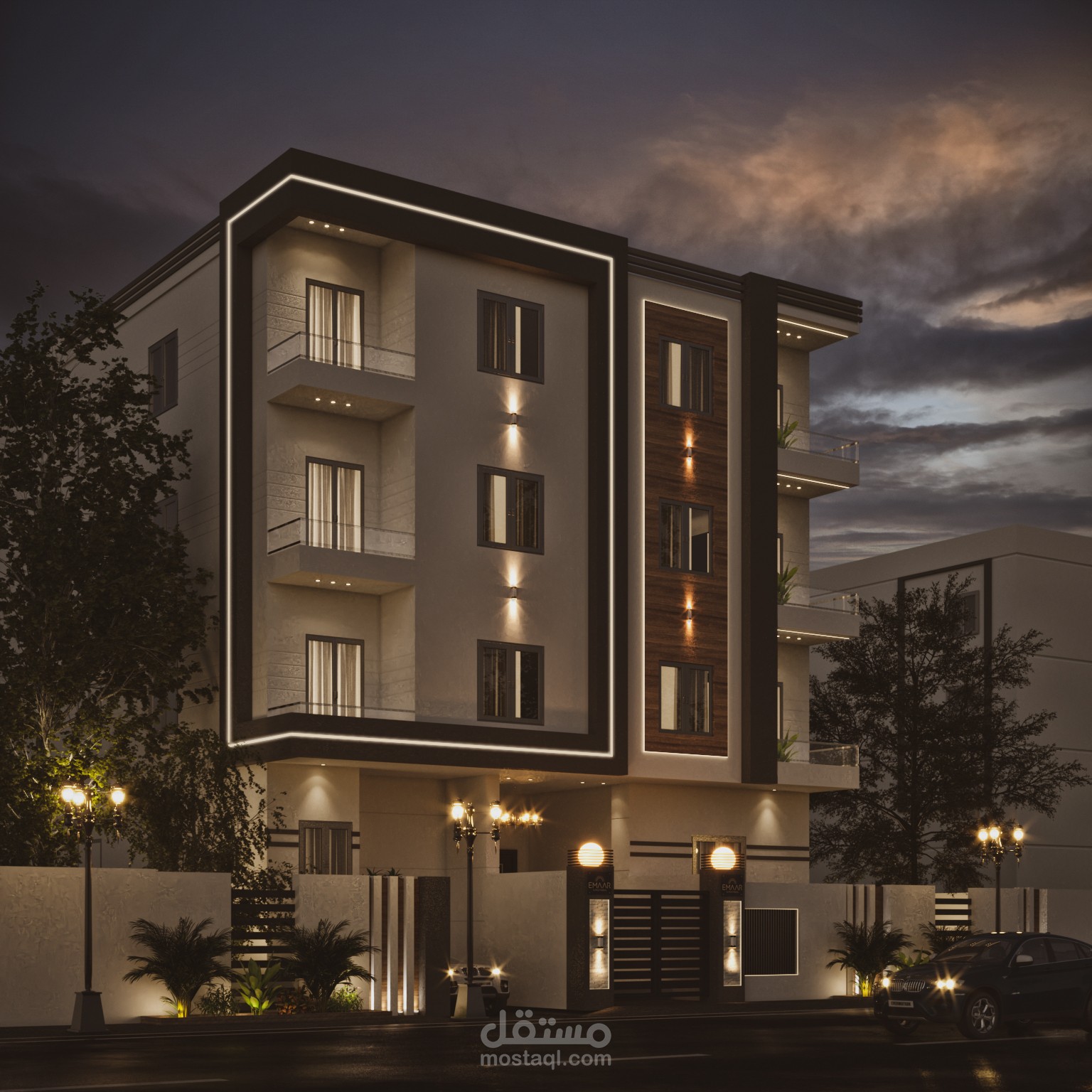 تصميم ثلاثي الابعاد لواجهة
