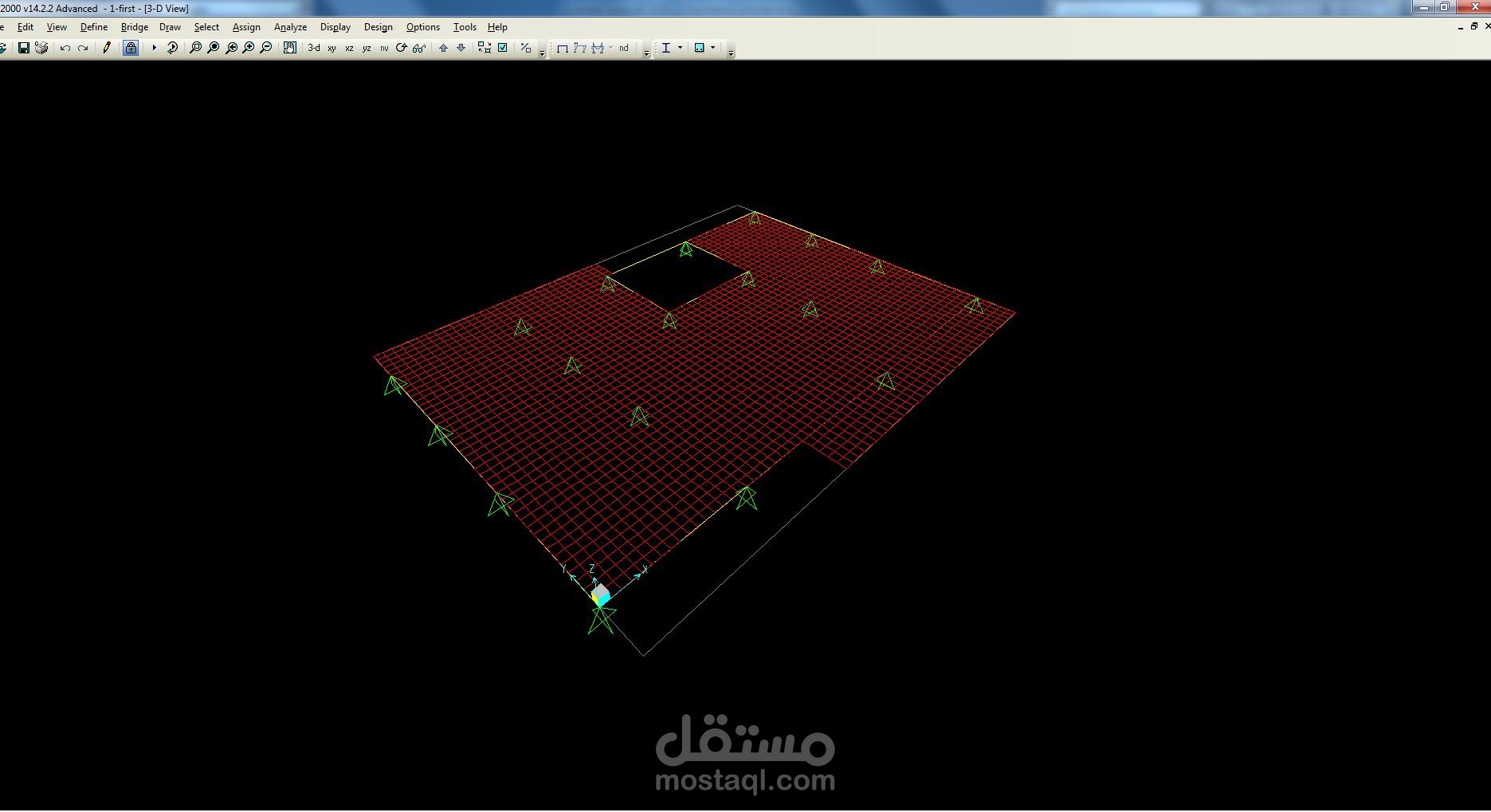 تصميم انشائي لفيلا مكونة من طابقين بالاضافة الي حمام سباحة
