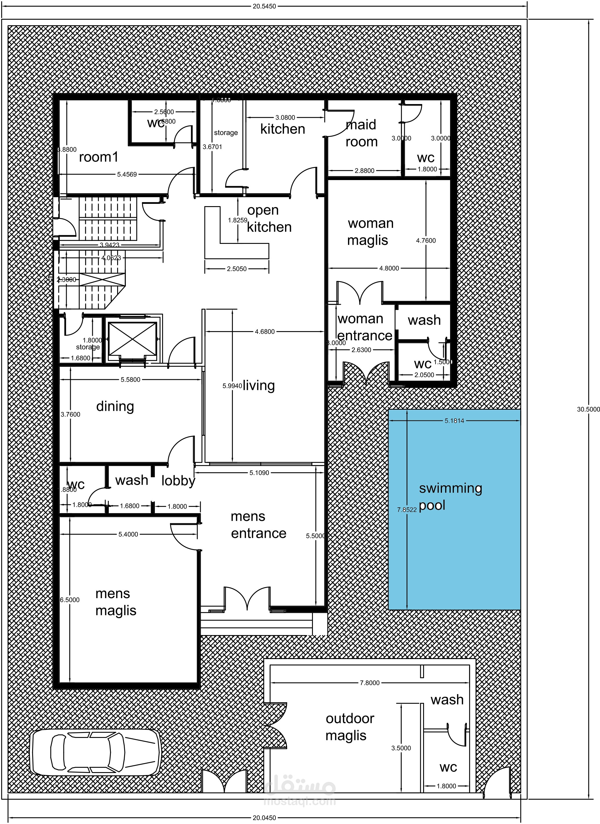 مخطط معمارى لفيلا فى المملكه