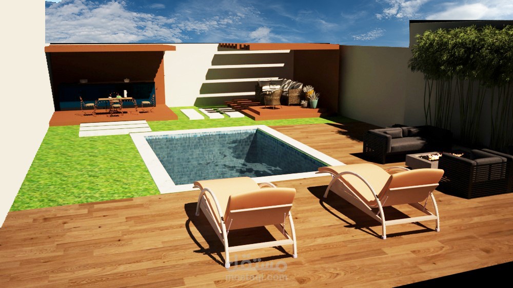 حديقة خاصه بفيلا