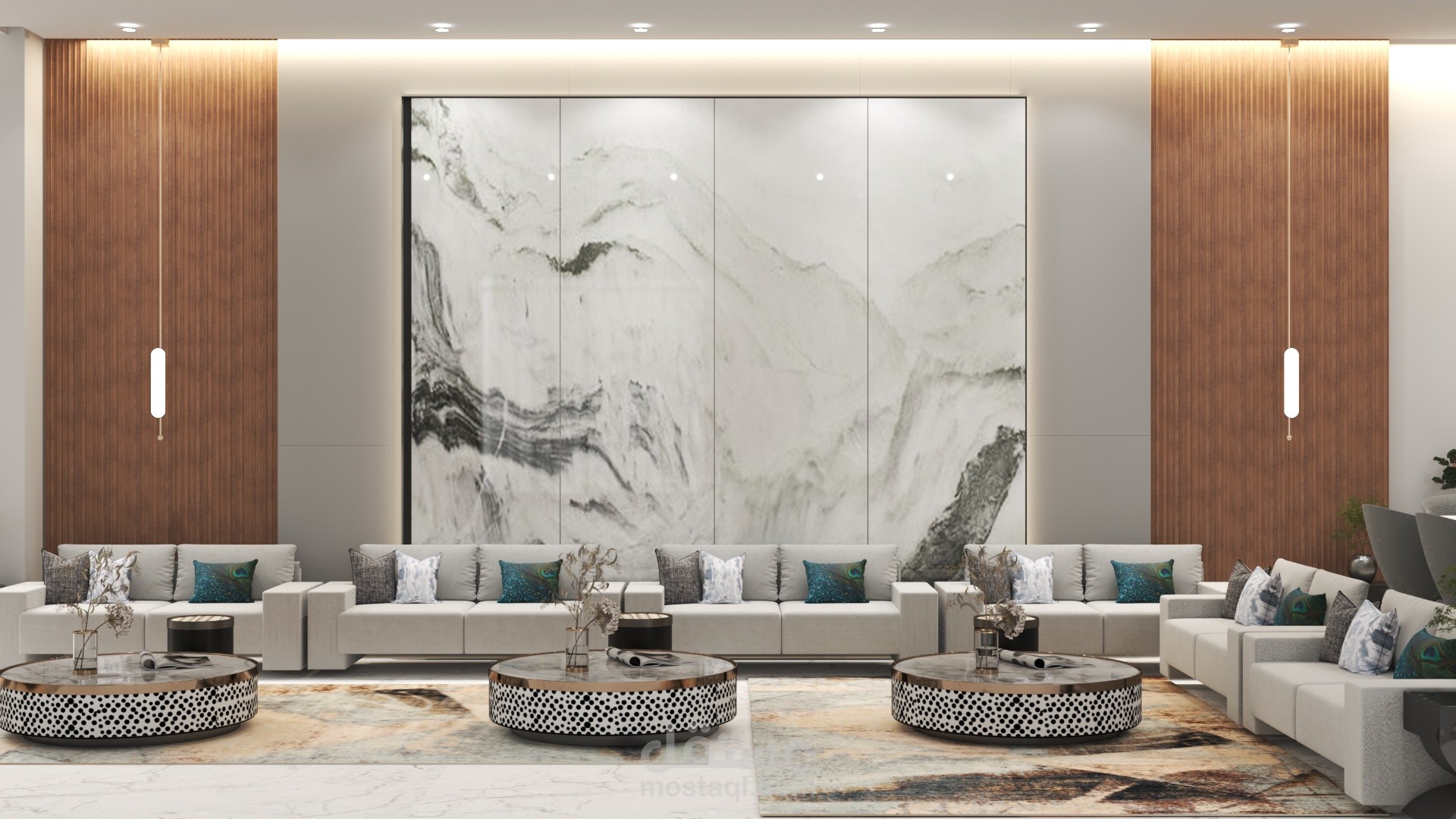 تصميم داخلى لصالة بفيلا دوبلكس