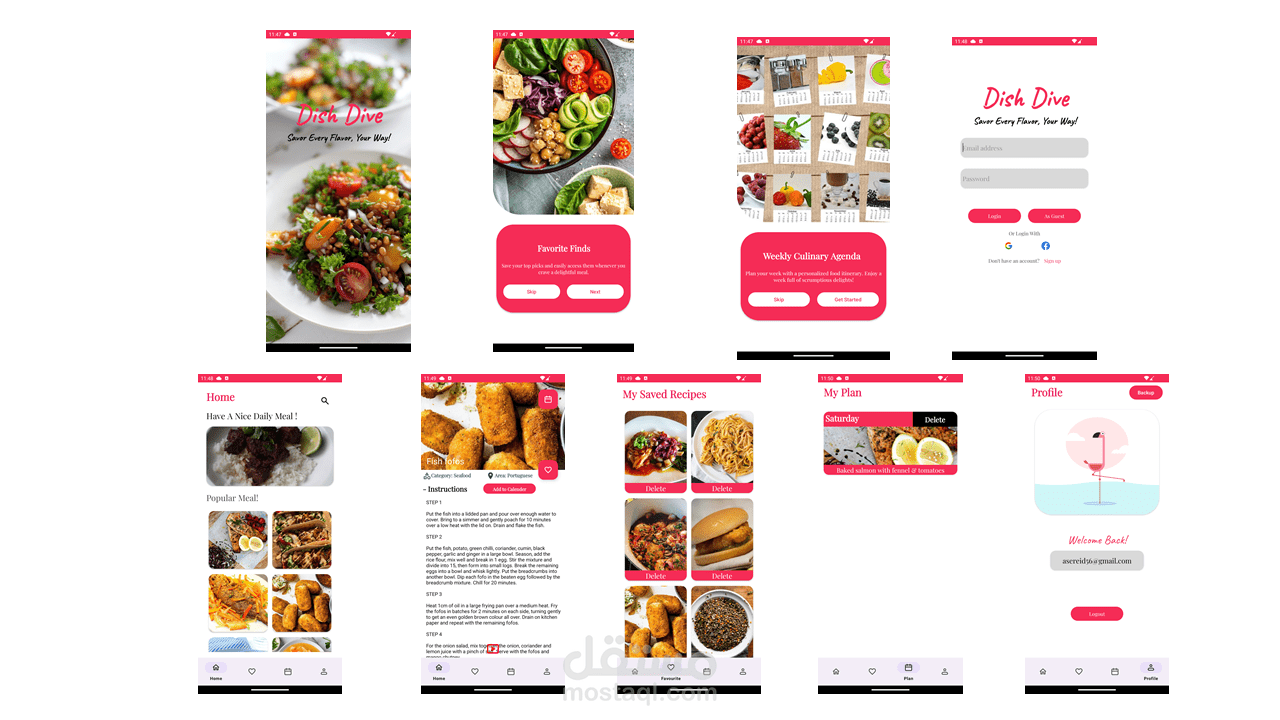 Dish Dive (Food Planner App)