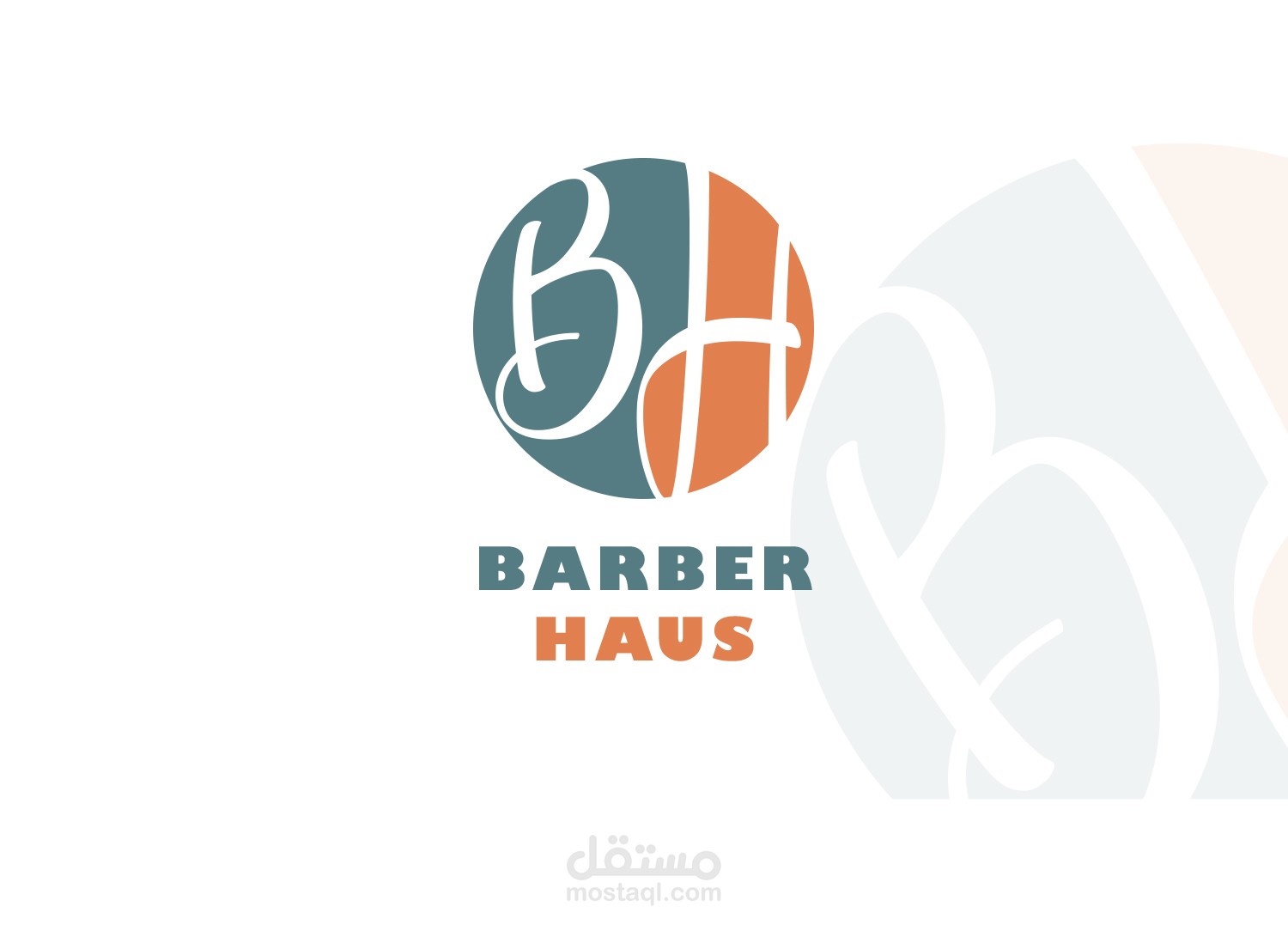 تصميم شعار لمحل حلاقة رجالي ونسائي (نموذج 2)