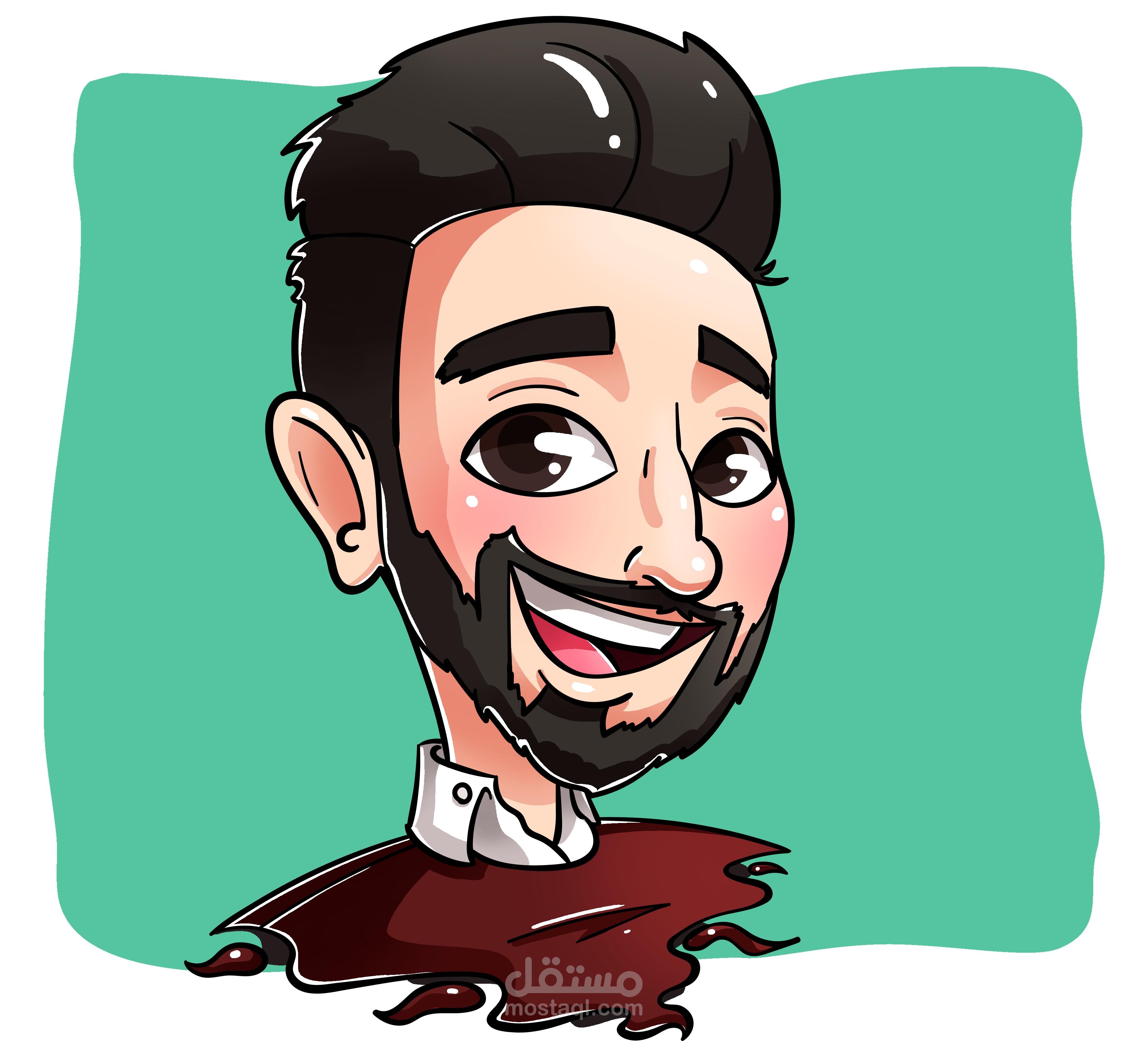 Digital art drawing myself (رسم شخصيات كاركتر رسمة شخصية لنفسي )