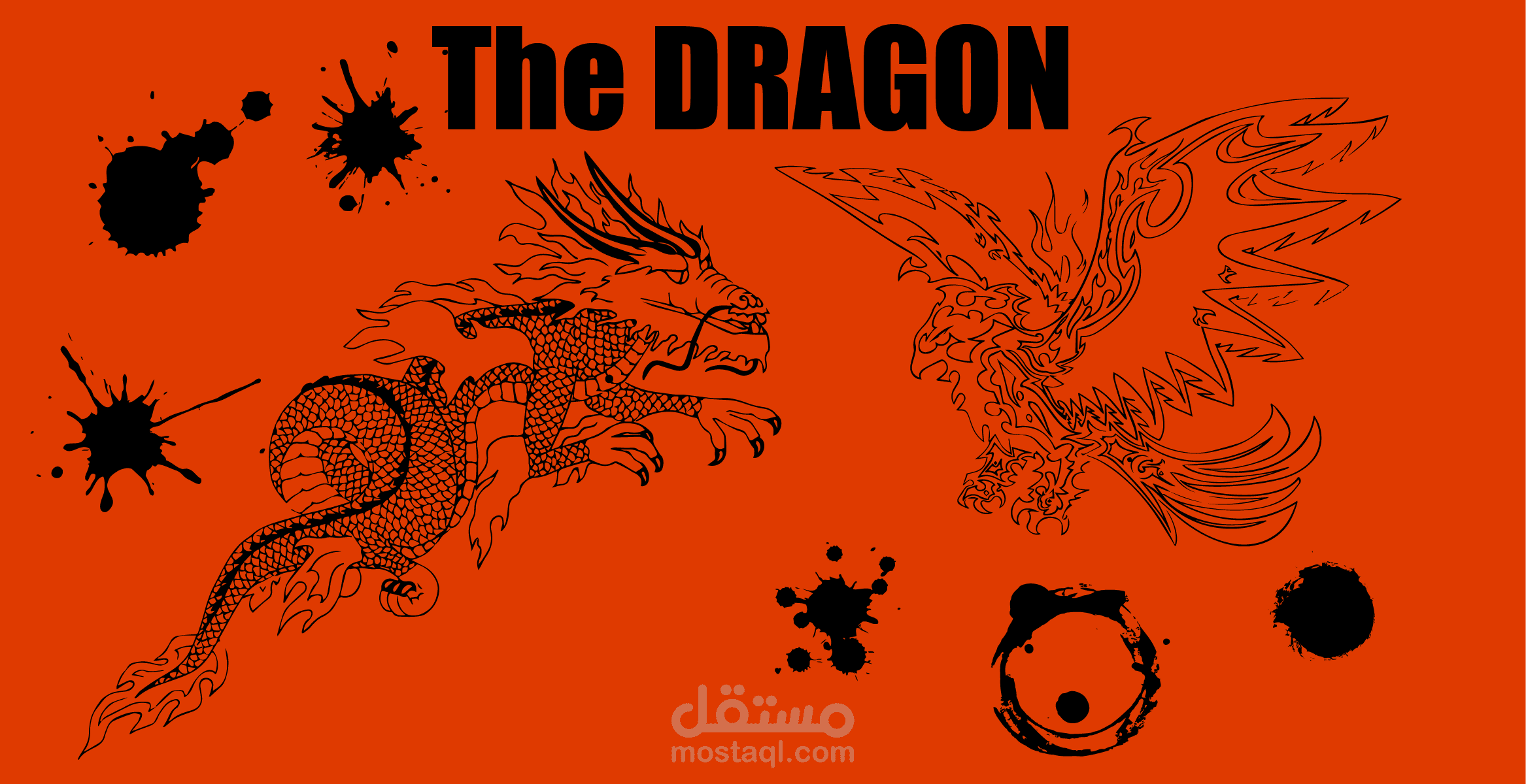 خلفيه على شكل تنين ونسر