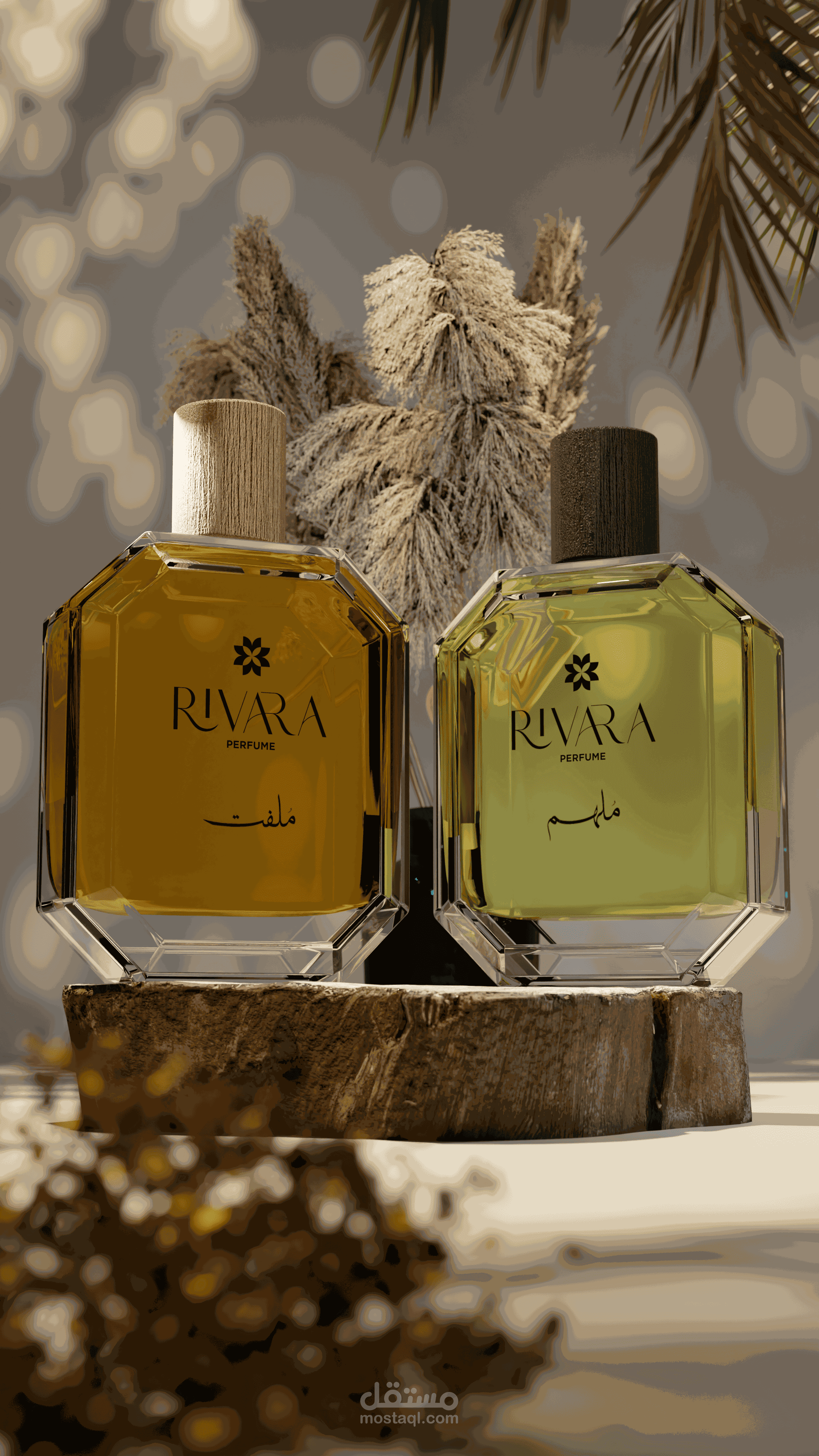 إعلان صور 3D لزجاجة Perfume REVARA