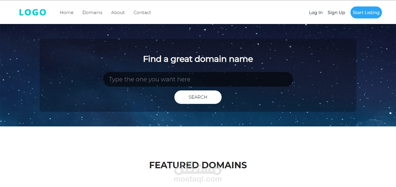 منصة ويب لحجز أسماء النطاقات domains