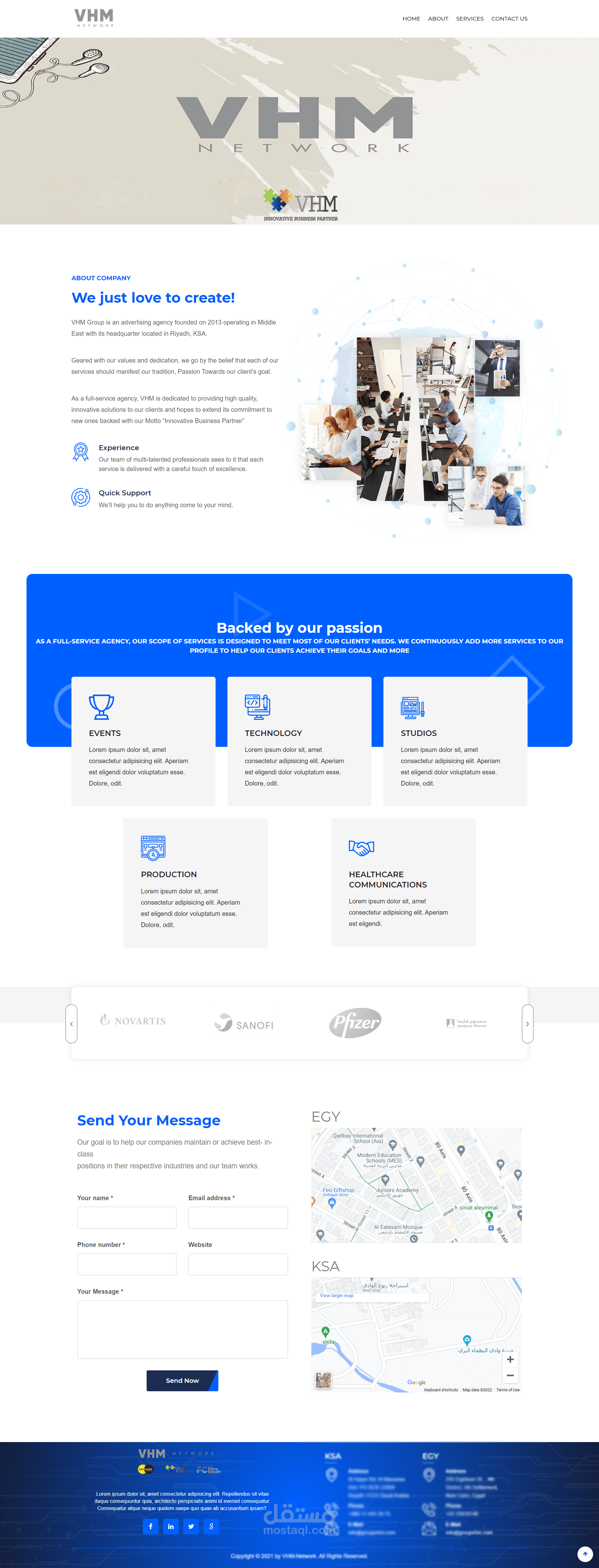 موقع بسيط لشركة VHM