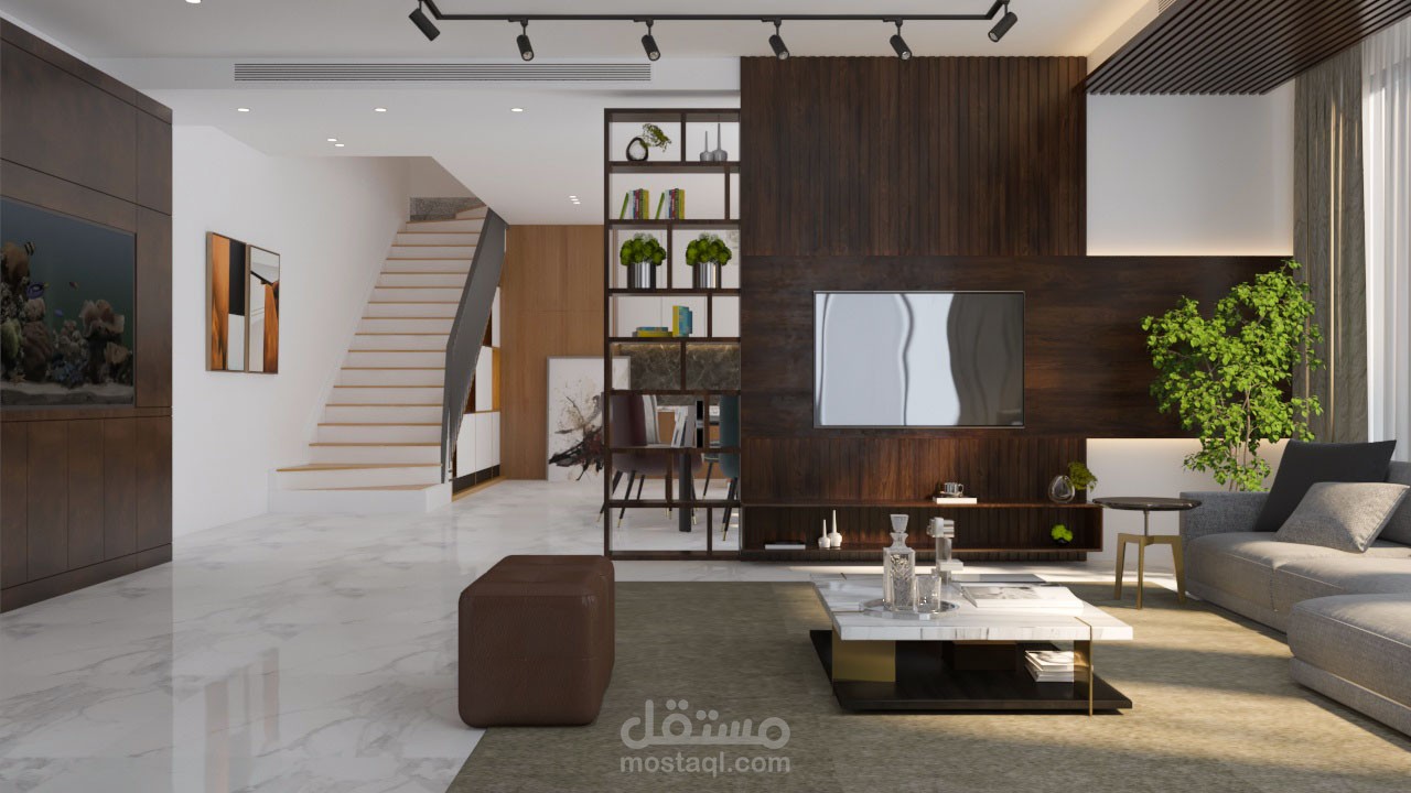 دور ارضى مودرن فى فيلا