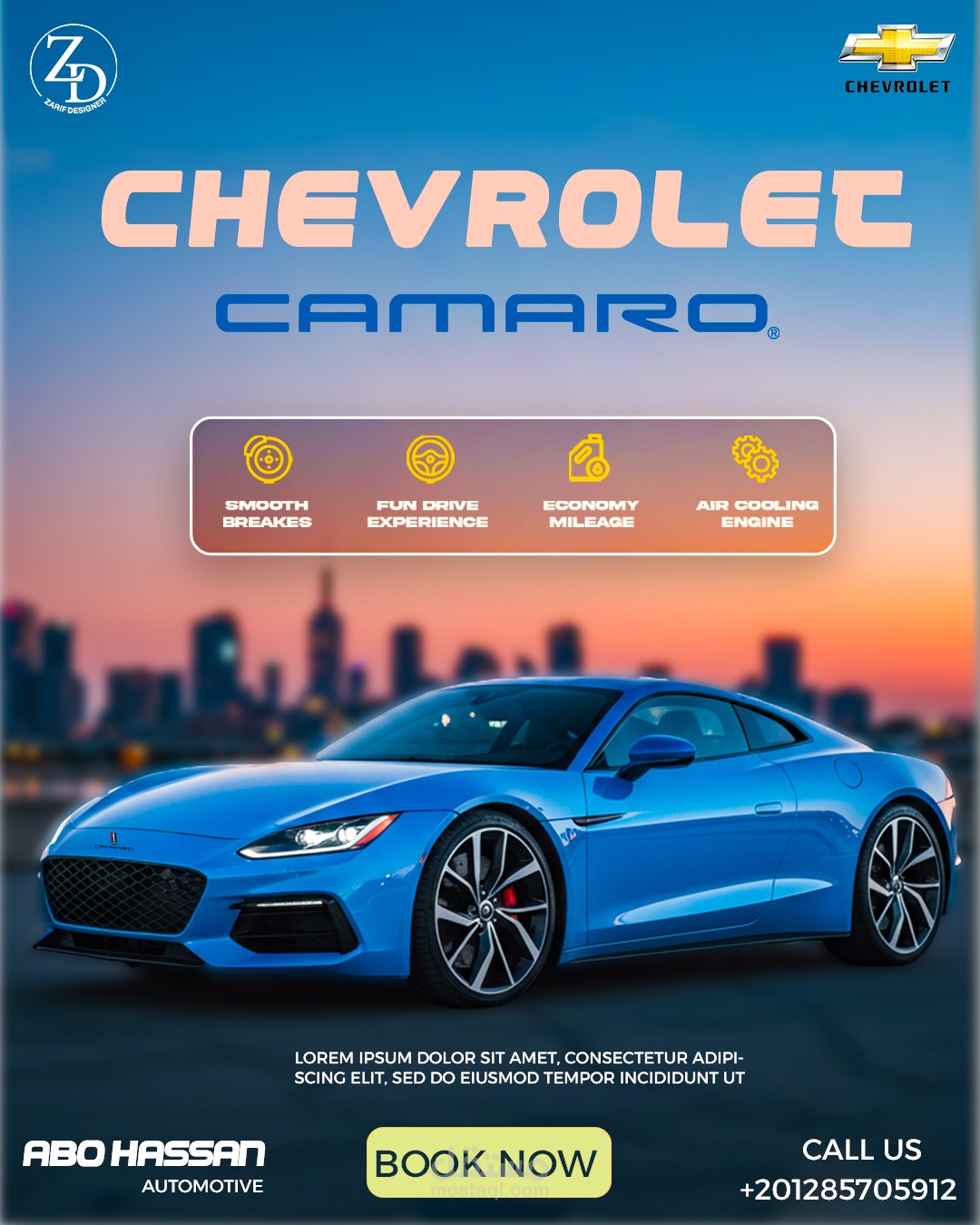 تصميم سوشيال ميديا للاعلان عن معرض بيع سيارات