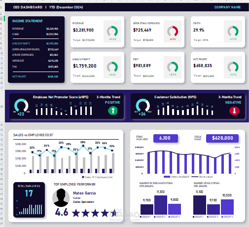 CEO Dashboard & Performance Analysis