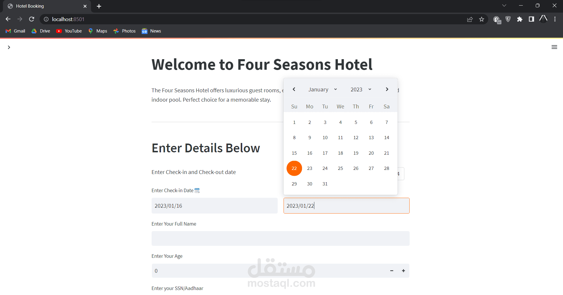 Hotel Booking Application