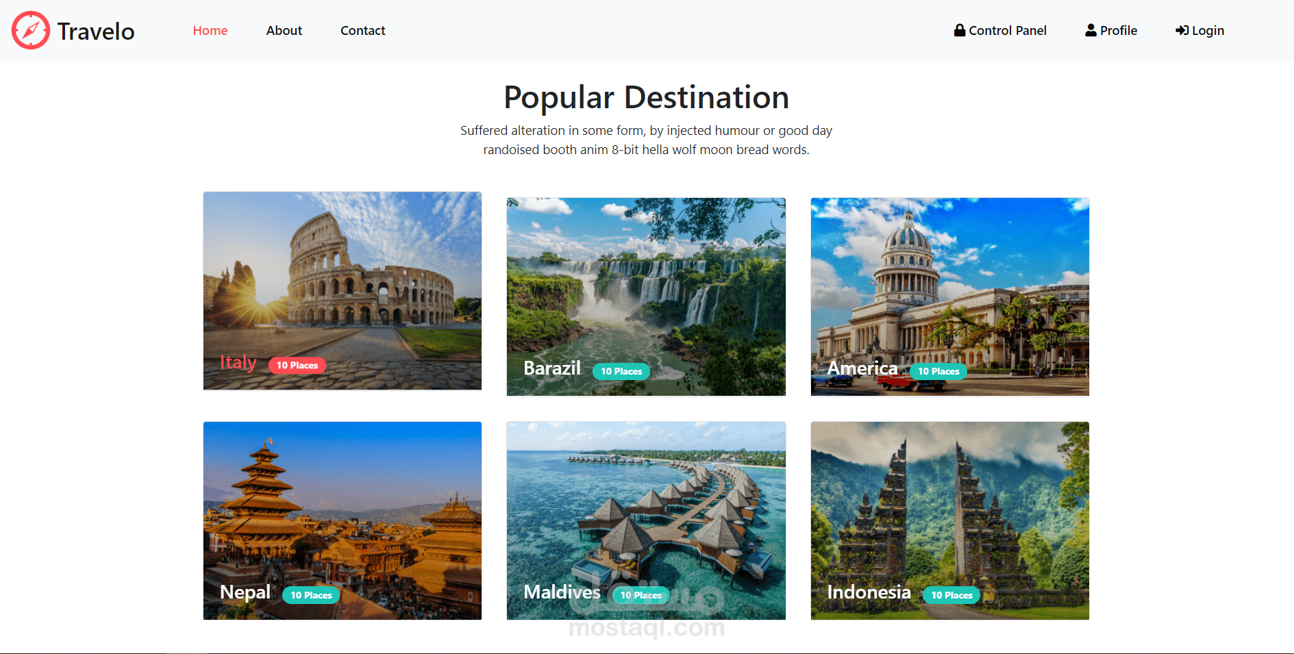 موقع الكتروني لخدمات السياحة والسفر