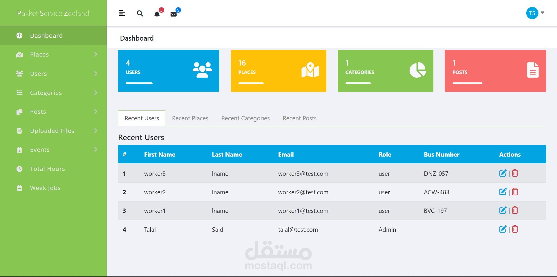 موقع لشركة توصيل وباصات - هولندا