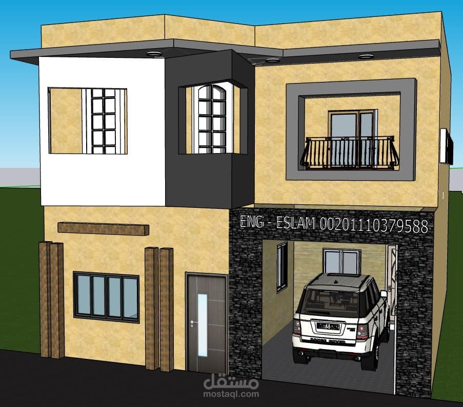 تصميم واجهه مودرن ثلاثية الابعاد