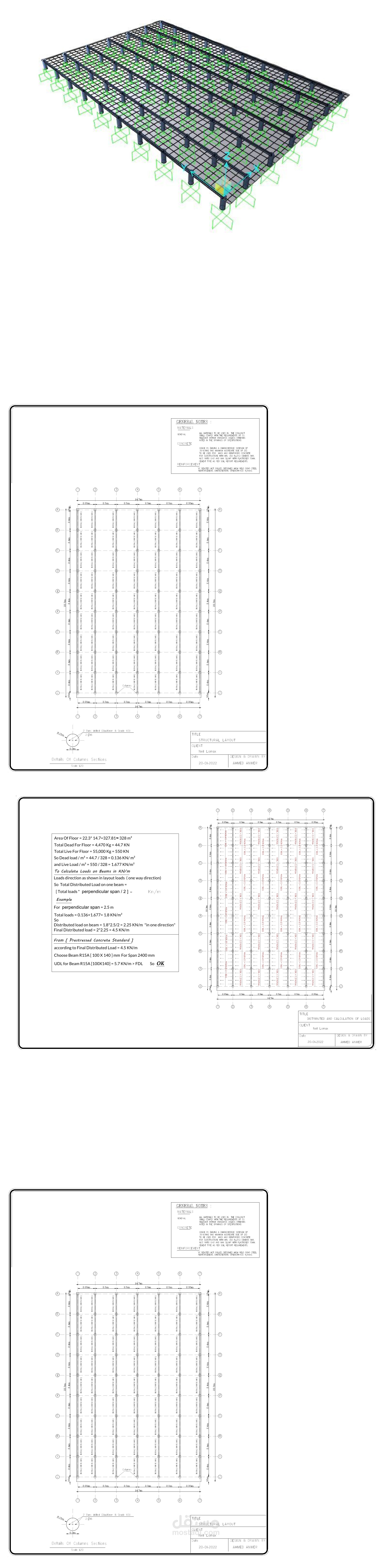Calculation Of Prestressed Concrete Beams And Columns To Carry Live Stock