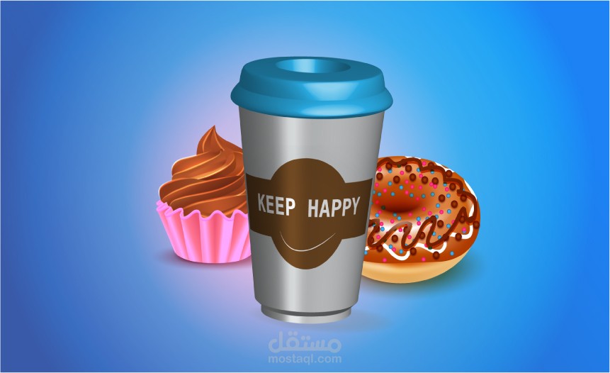 Coffee Cup 3D : تصميم كوب قهوة ثري دي