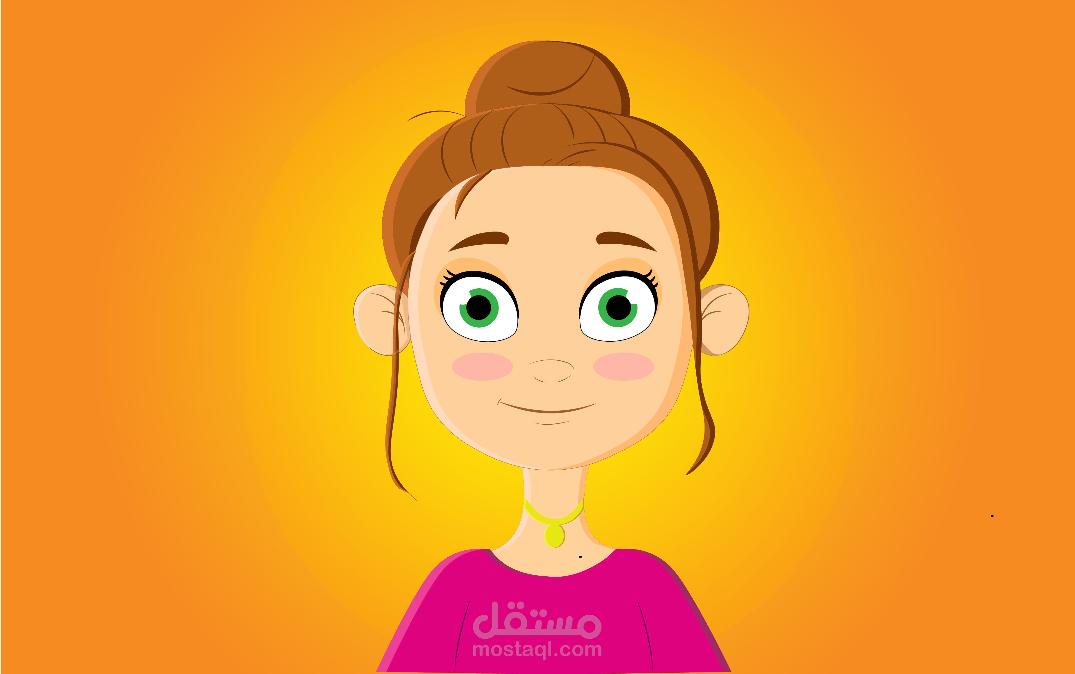 رسم شخصية كرتونية بنت