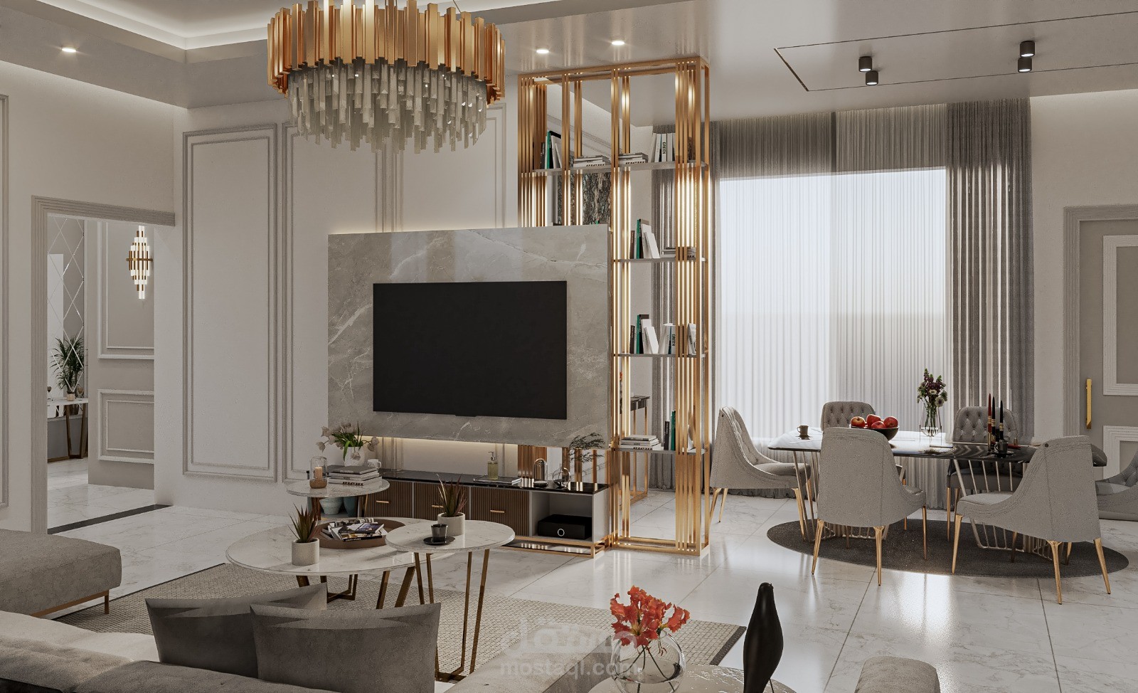 تصميم صالة معيشة لفيلا