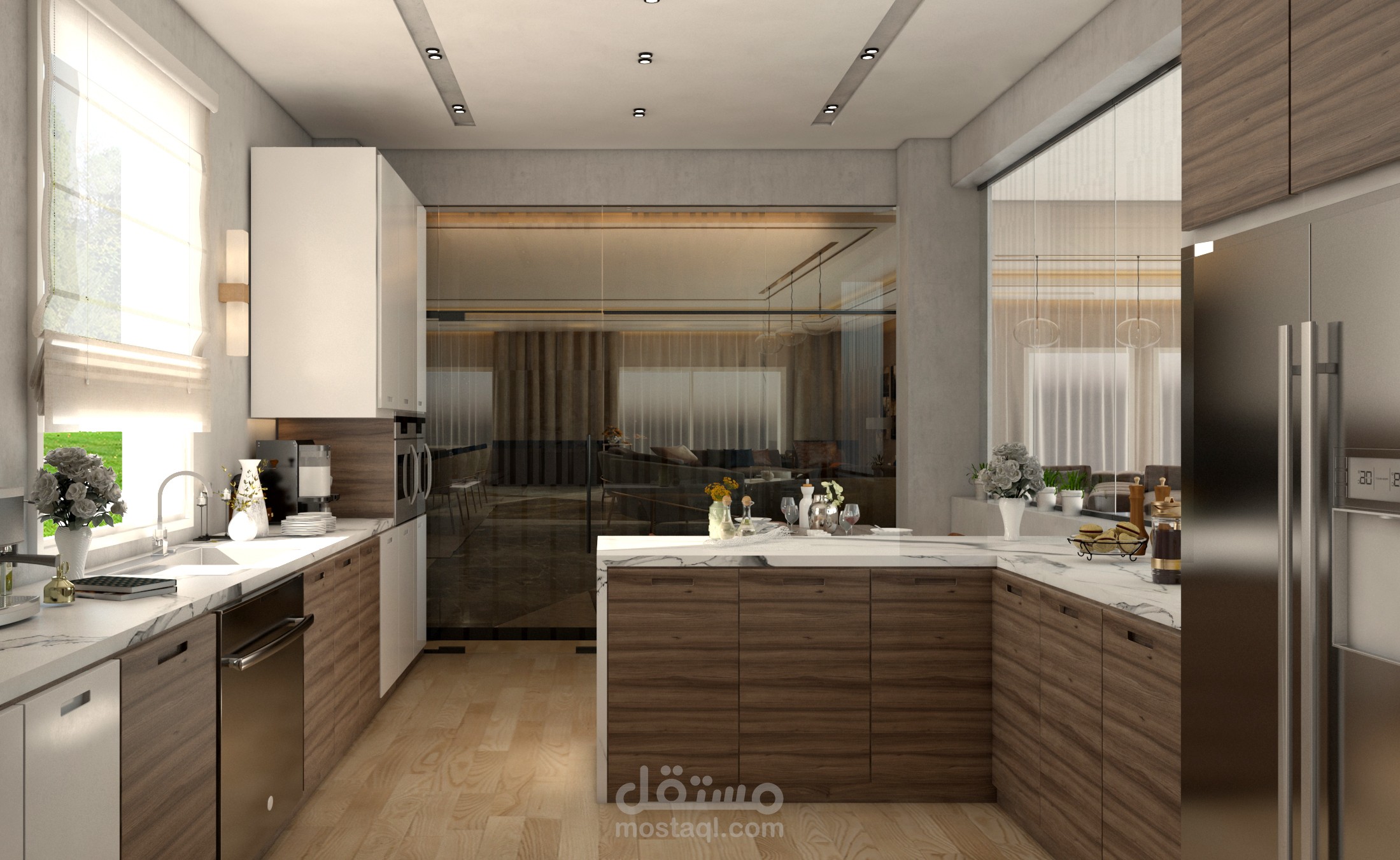 تصميم مطبخ لفيلا مودرن