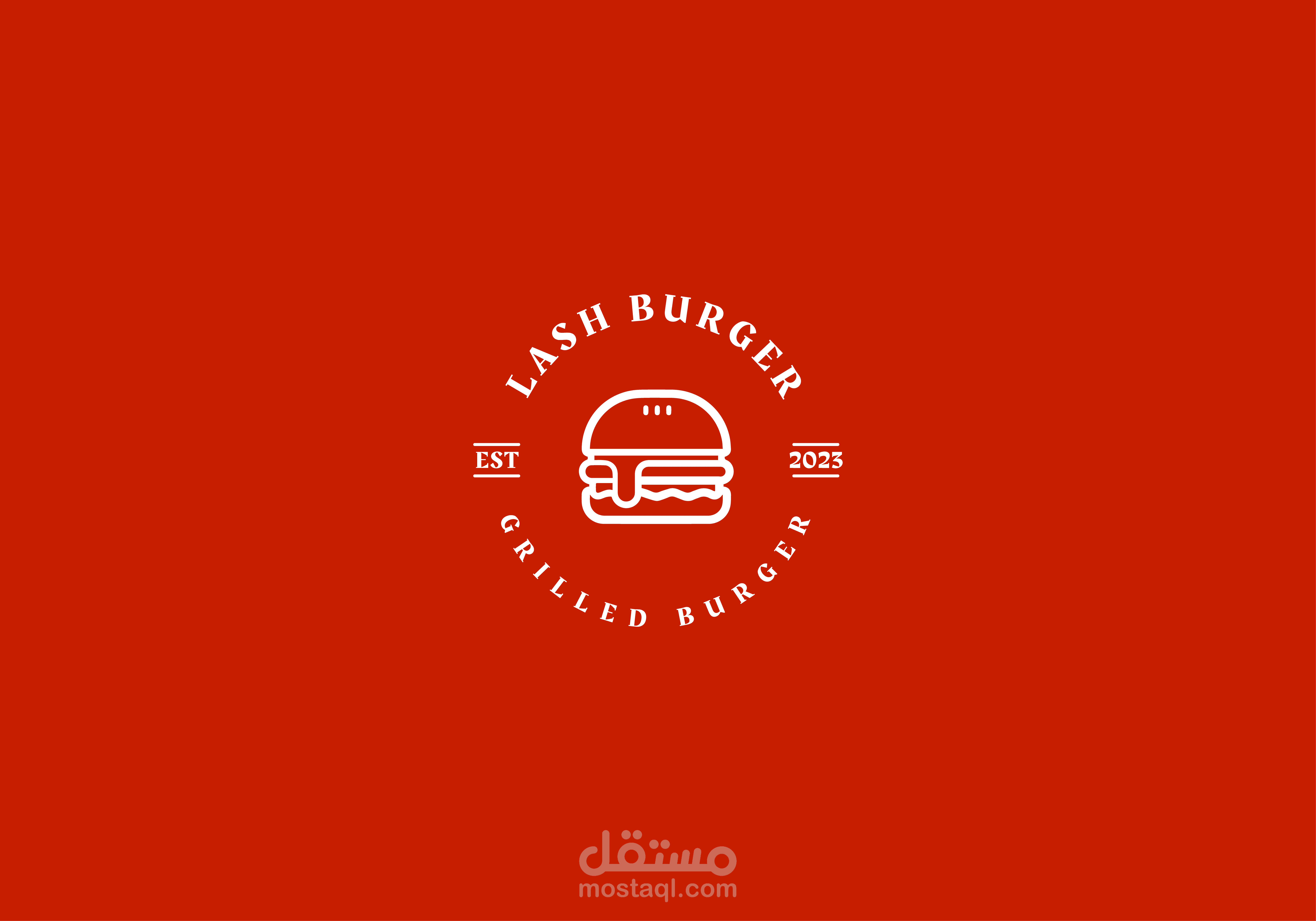شعار وهوية بصرية لمطعم برجر lash burger