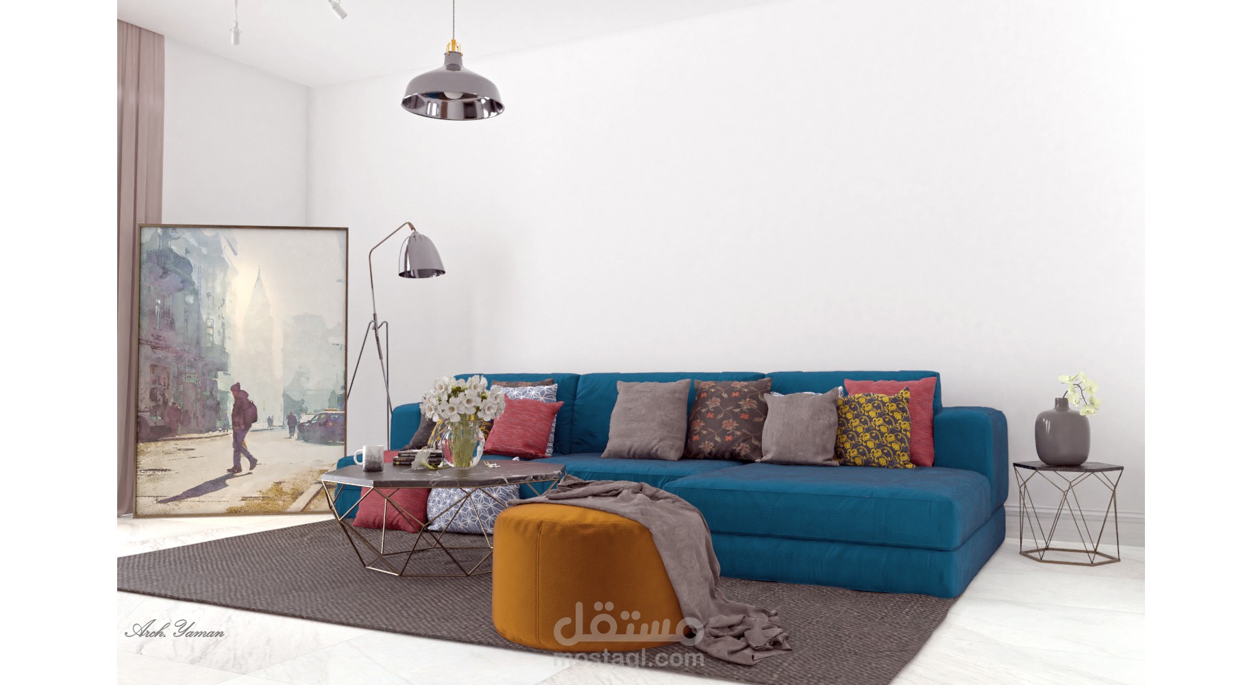 تصميم ركن في غرفة معيشة