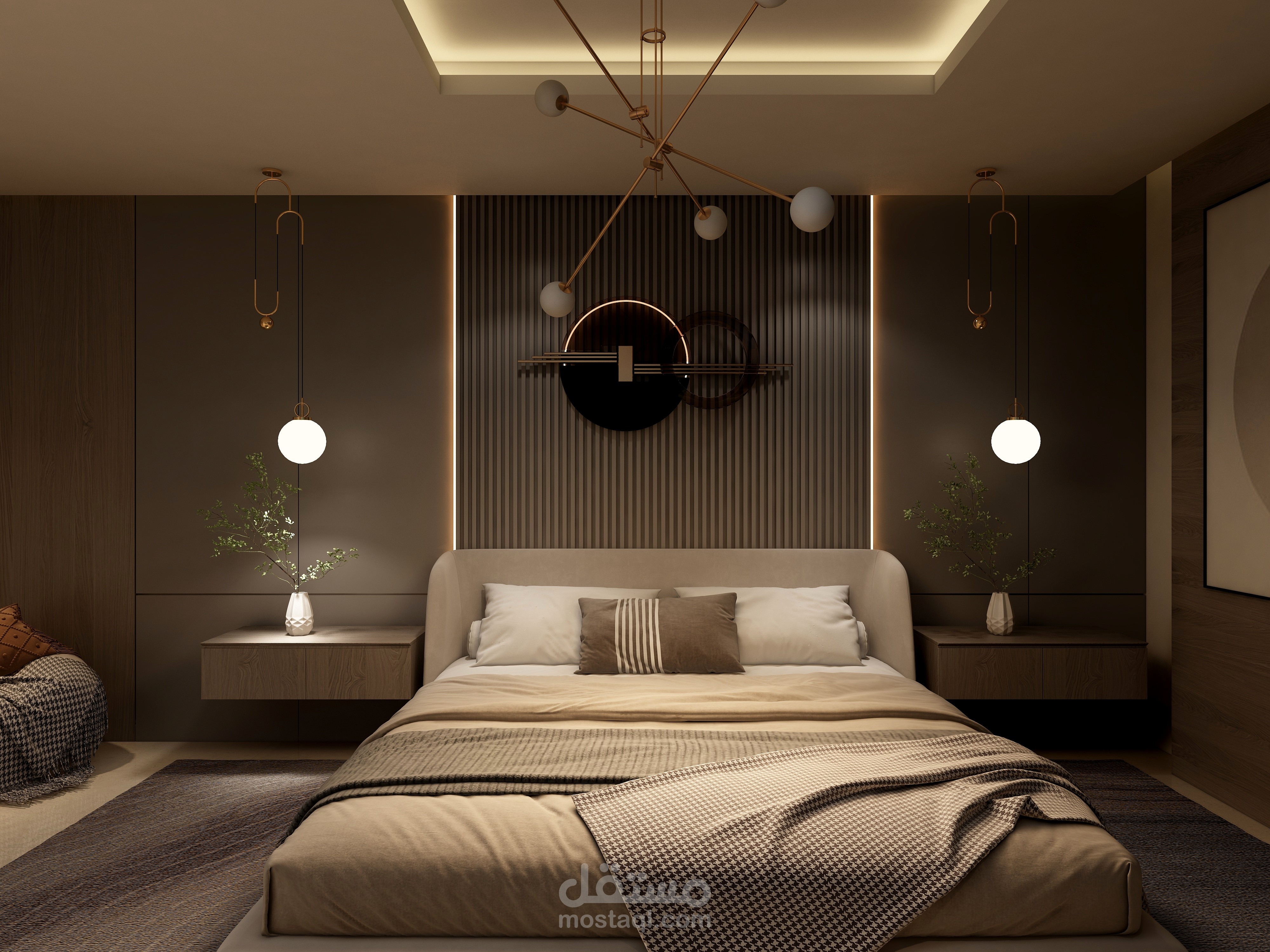 تصميم داخلي لغرفة نوم رئيسية