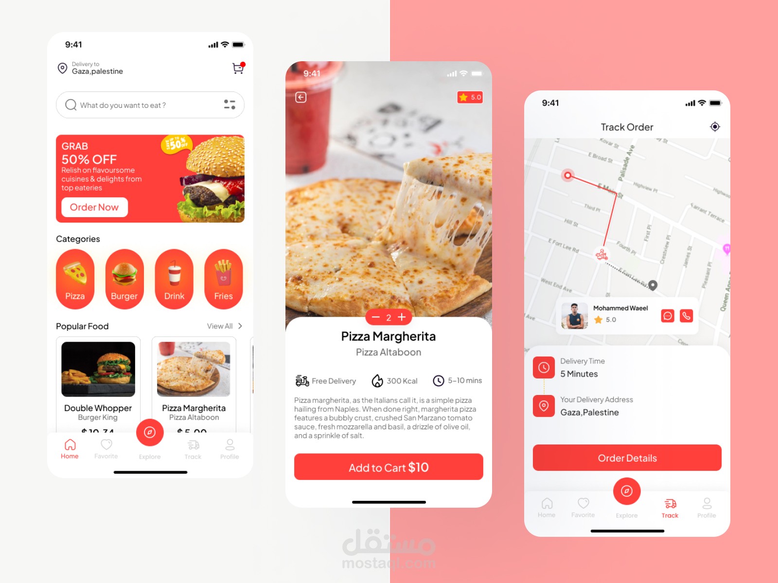 تصميم تطبيق Food delivery بإستخدام برنامج فيجما figma لنظامي التشغيل IOS & Android