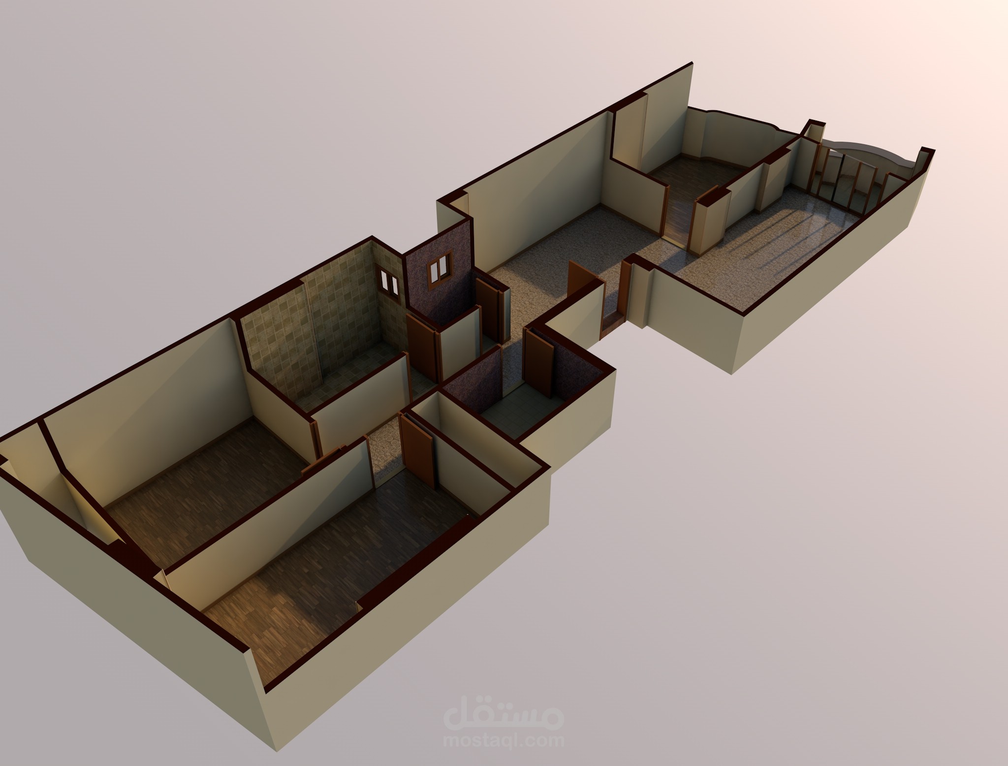 تصميم شقق بمساحات كبيرة