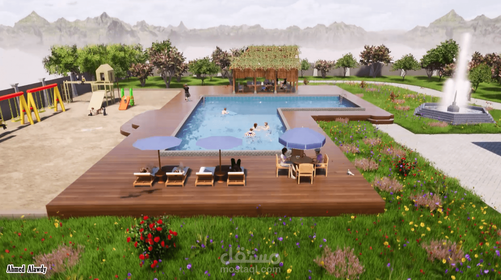 فيديو انيميشن لاستراحة (شالية) عائلية