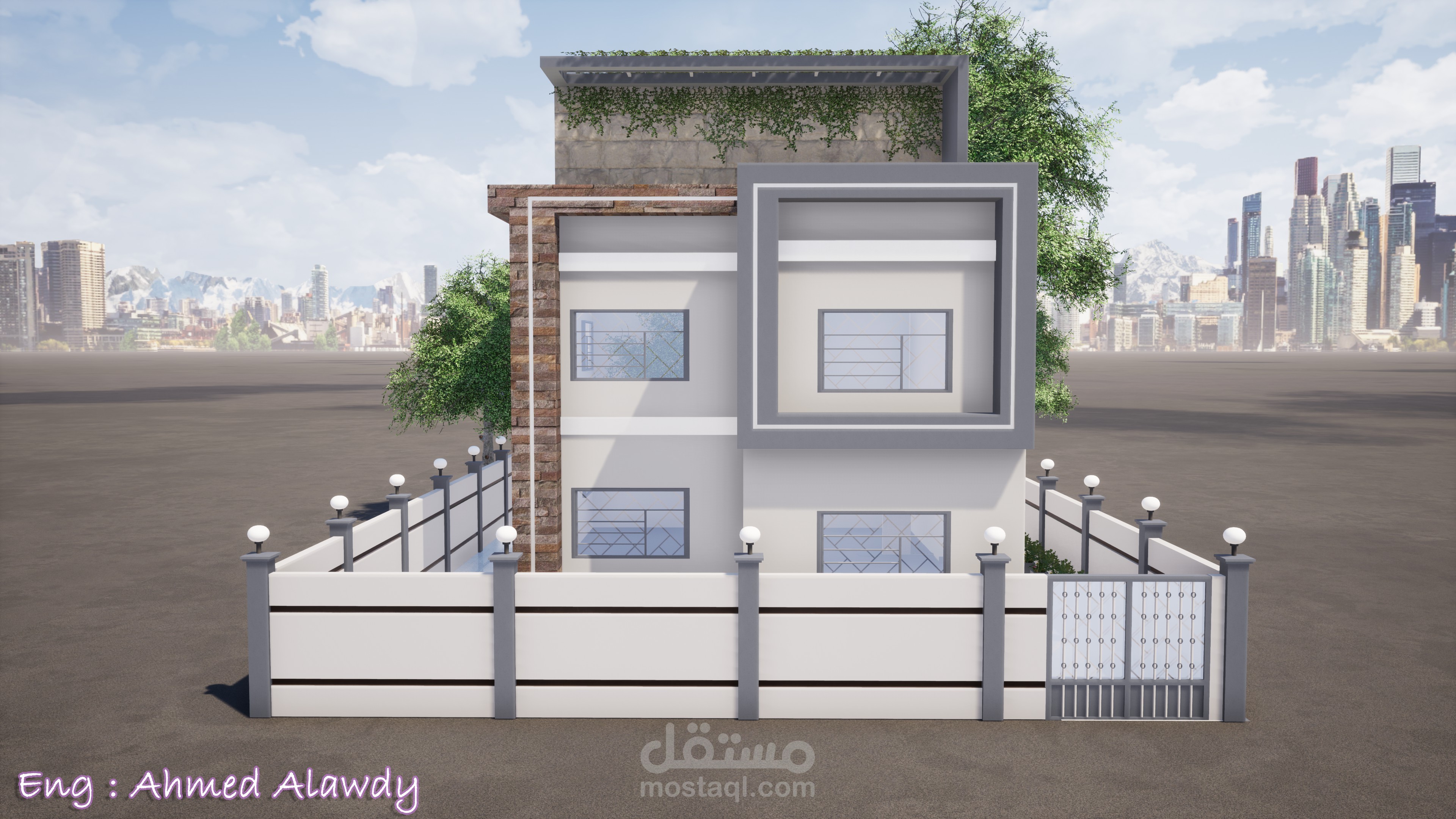 واجهة فيلا مودرن بــ "عـمــان" مقترح 1