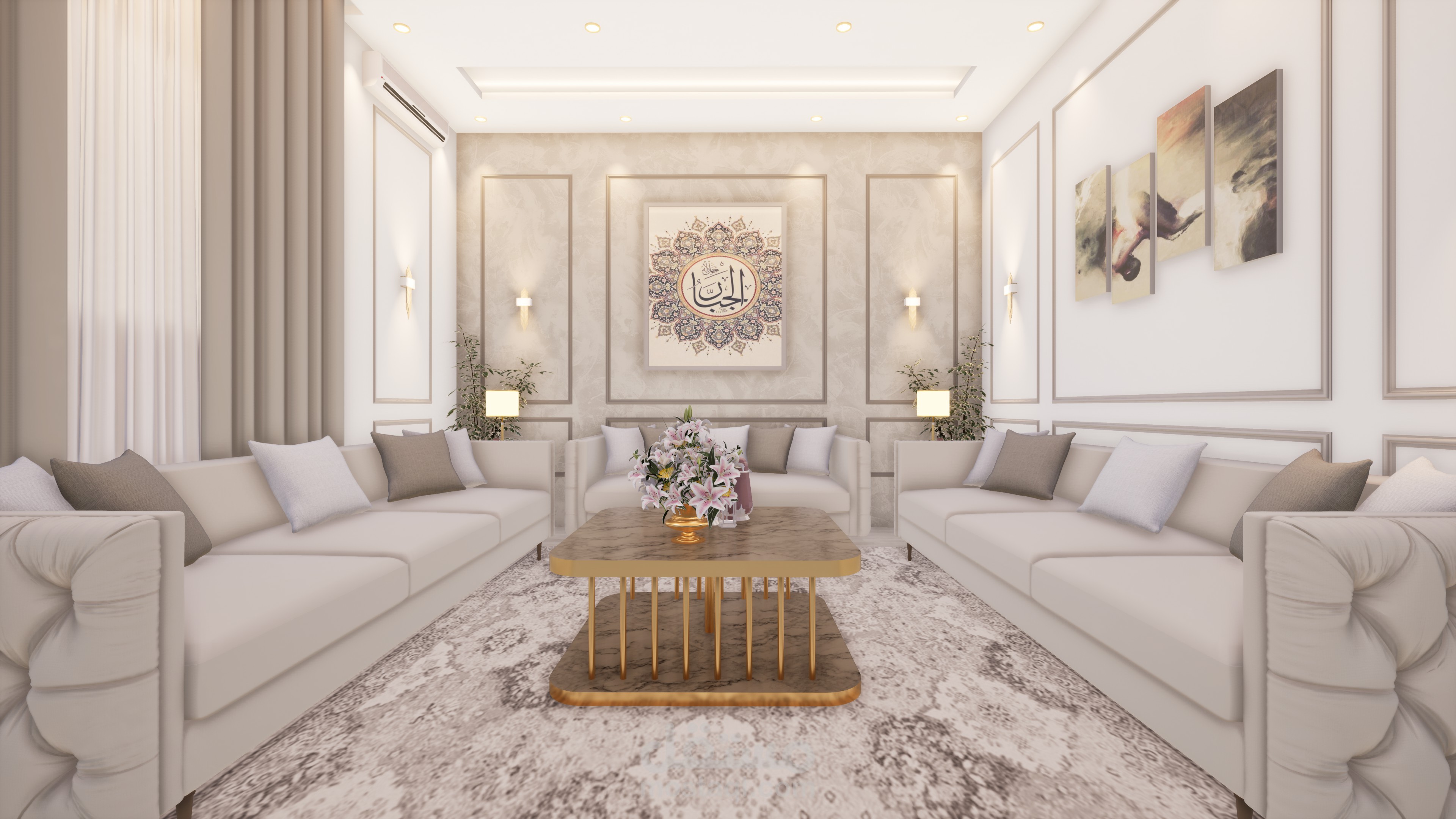 تصميم مودرن لـ مجلس صغير في الممكلة العربية السعودية