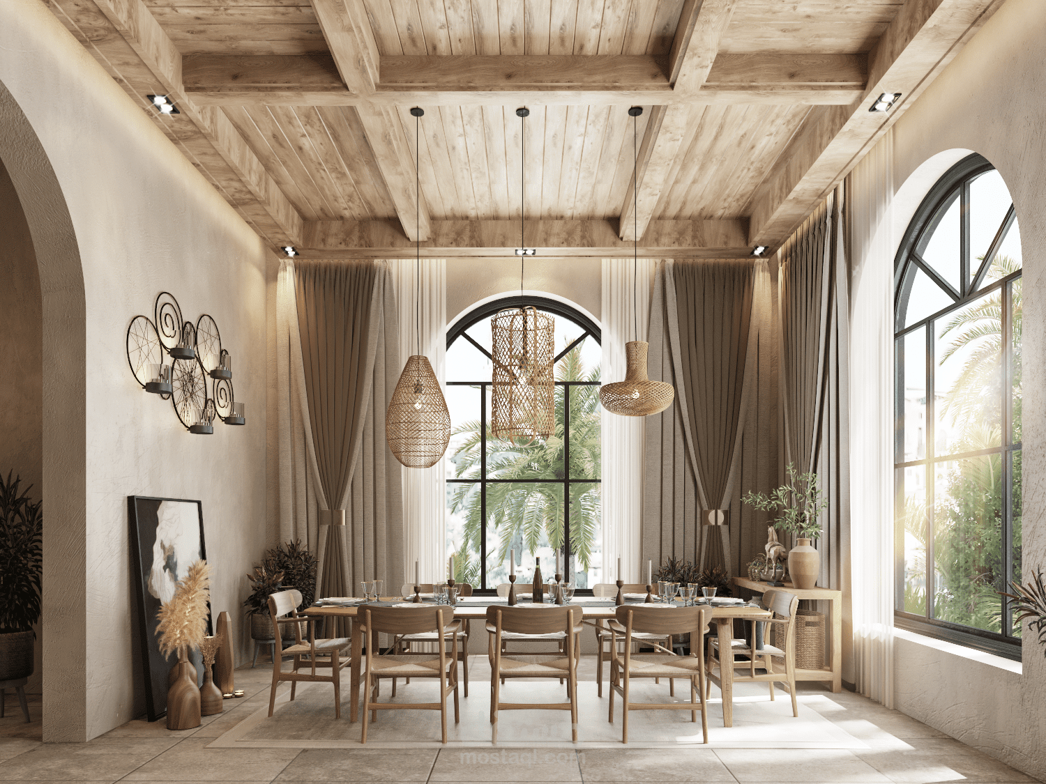 "Living and Dining Room with Natural Style"