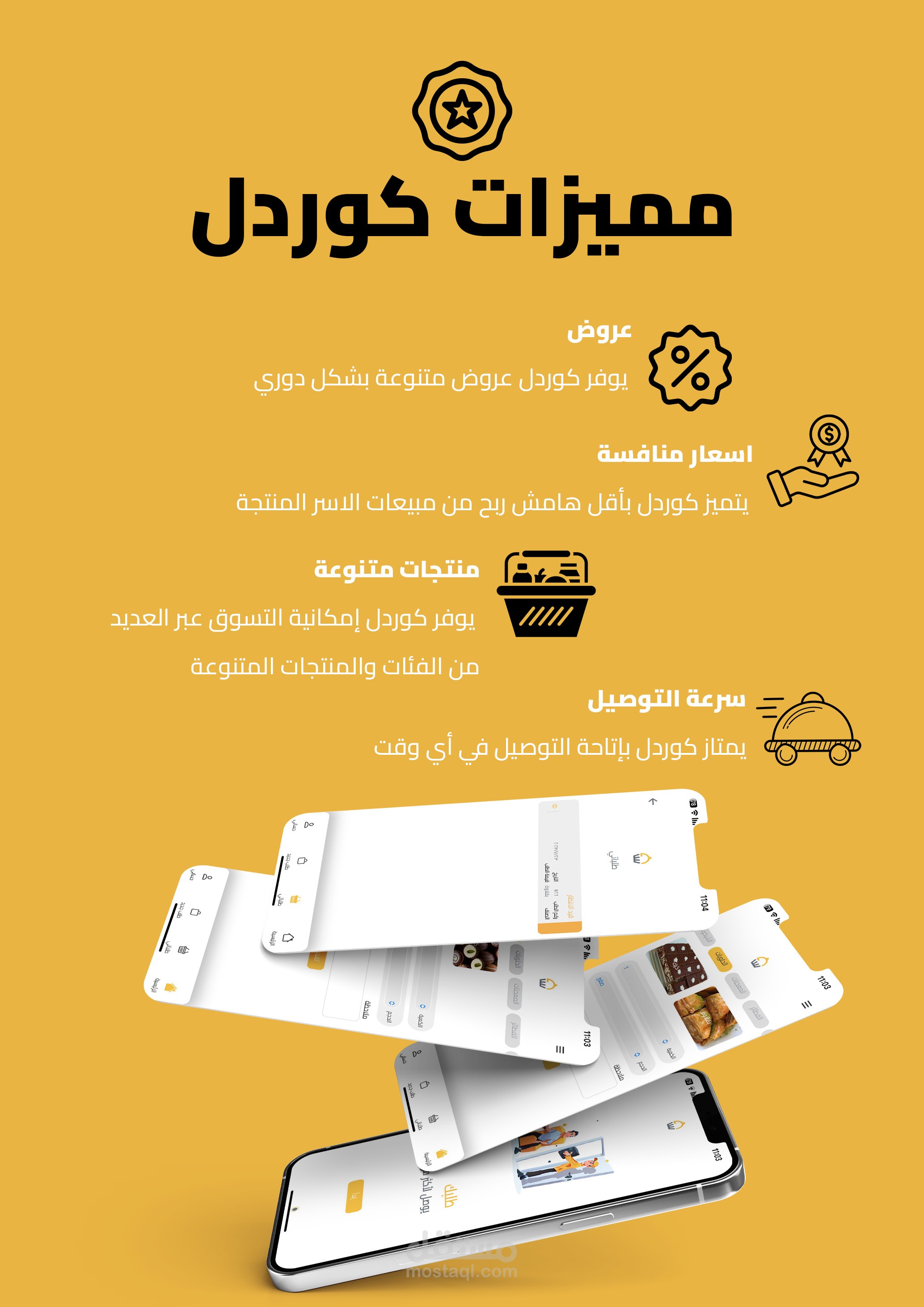 تصميم ملف pdf  تعريفي عن تطبيق توصيل طلبات